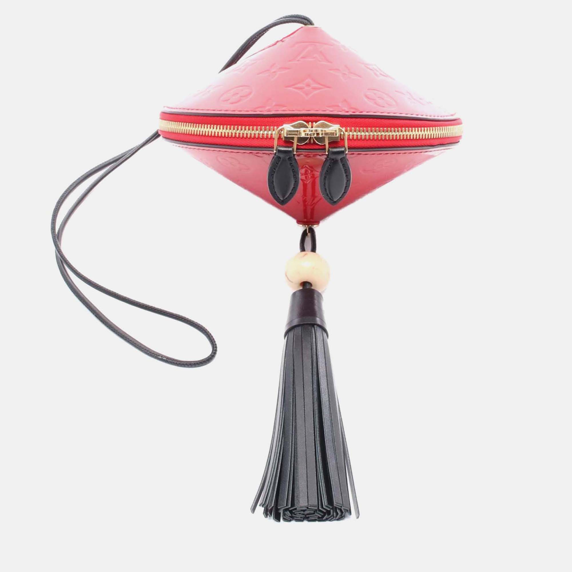 

Louis Vuitton Tupi Shoulder Bag M54141 Monogram Vernis Leather Red Black Used