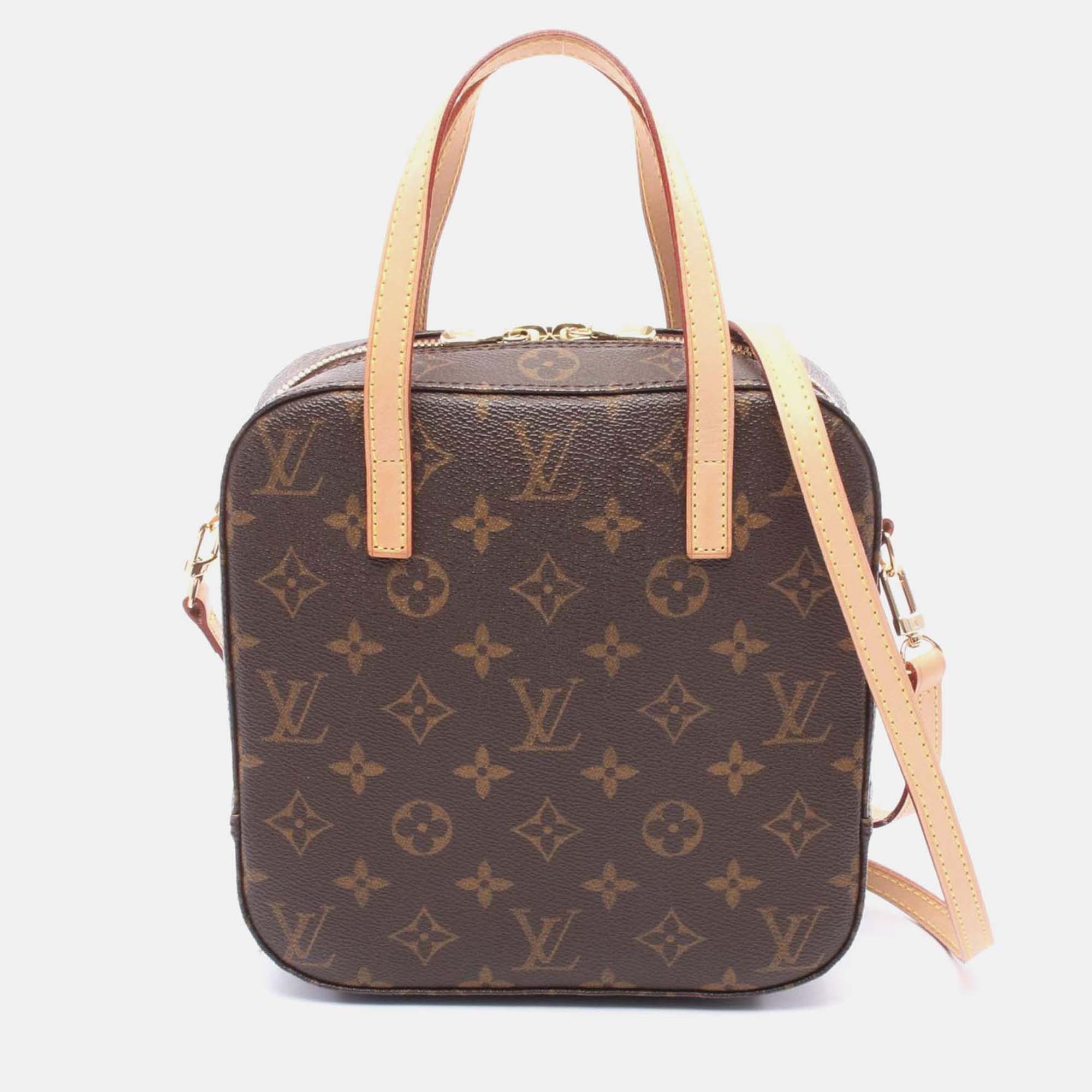 

Louis Vuitton Spontini Shoulder Handbag M47500 Monogram Canvas Leather Used Lv, Brown