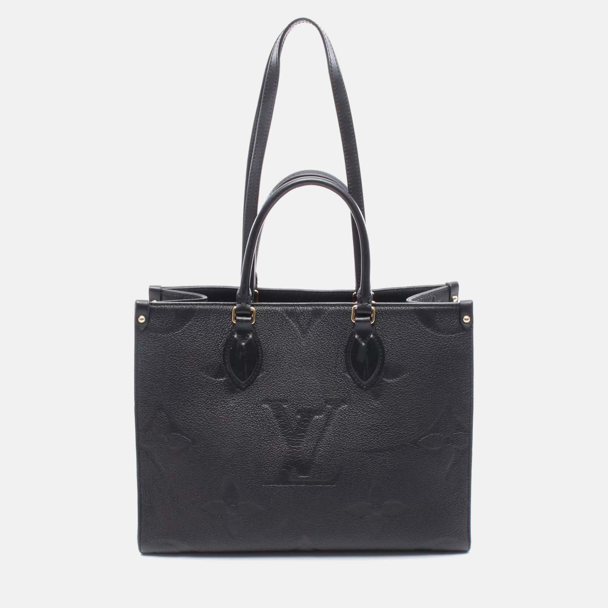 

Louis Vuitton On The Go Mm Shoulder Tote Bag M45595 Monogram Empreinte Noir Used, Black