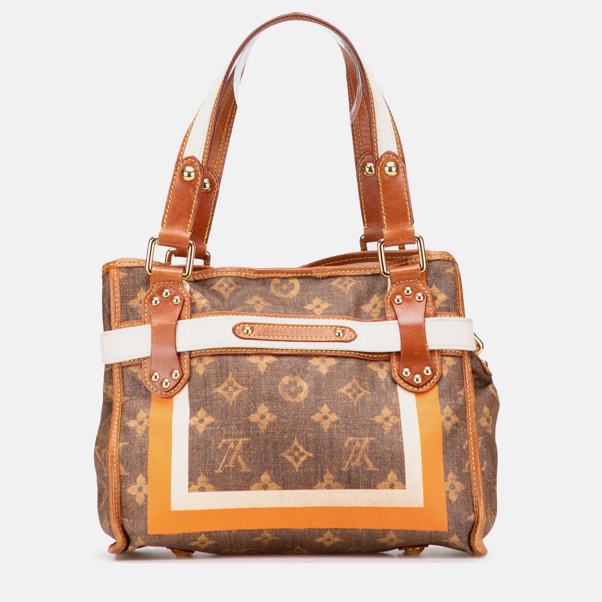 

Louis Vuitton Brown Limited Edition Monogram Tisse Rayures PM