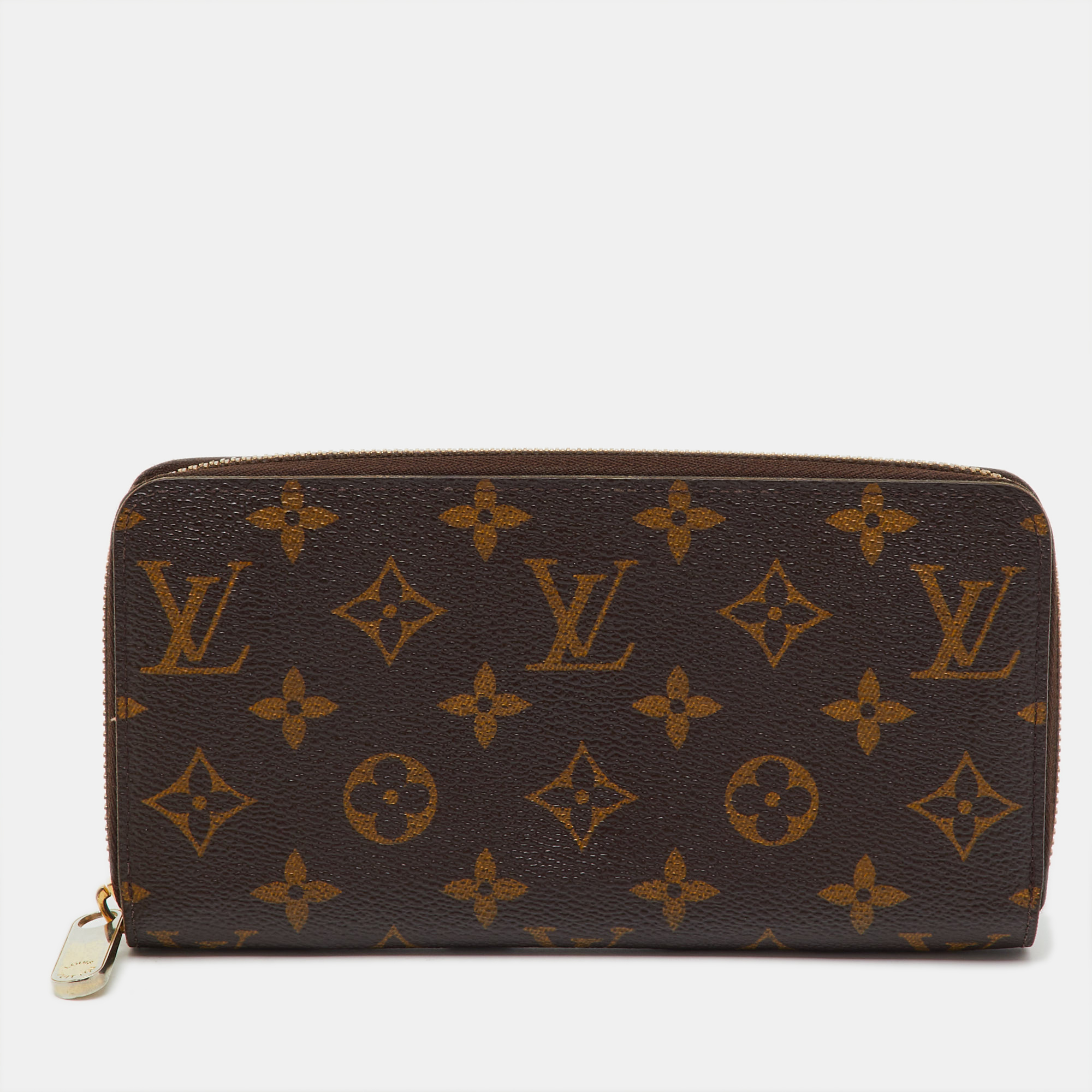 Pre-owned Louis Vuitton Monogram Canvas Zippy Wallet In Brown