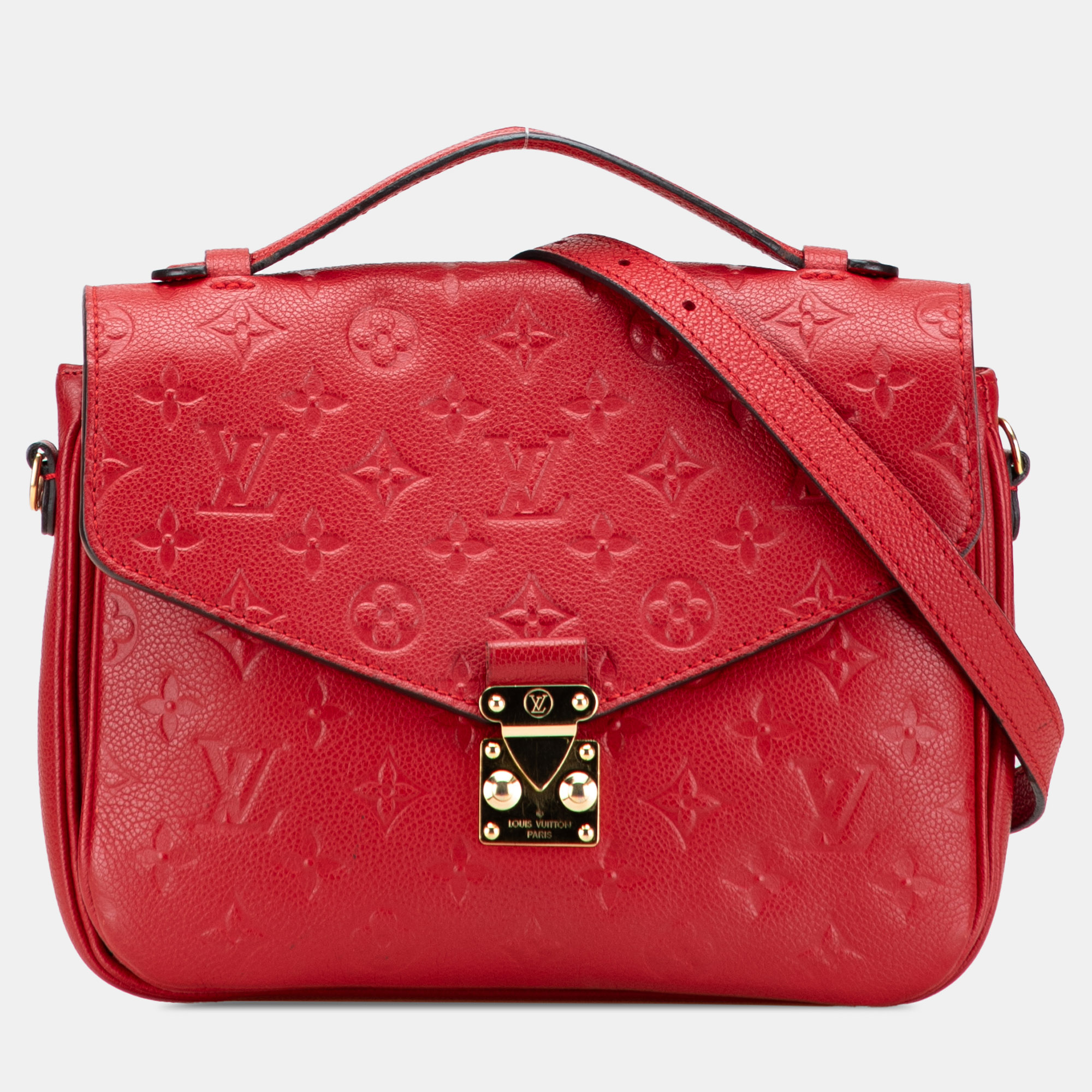 Pre-owned Louis Vuitton Red Monogram Empreinte Pochette Metis