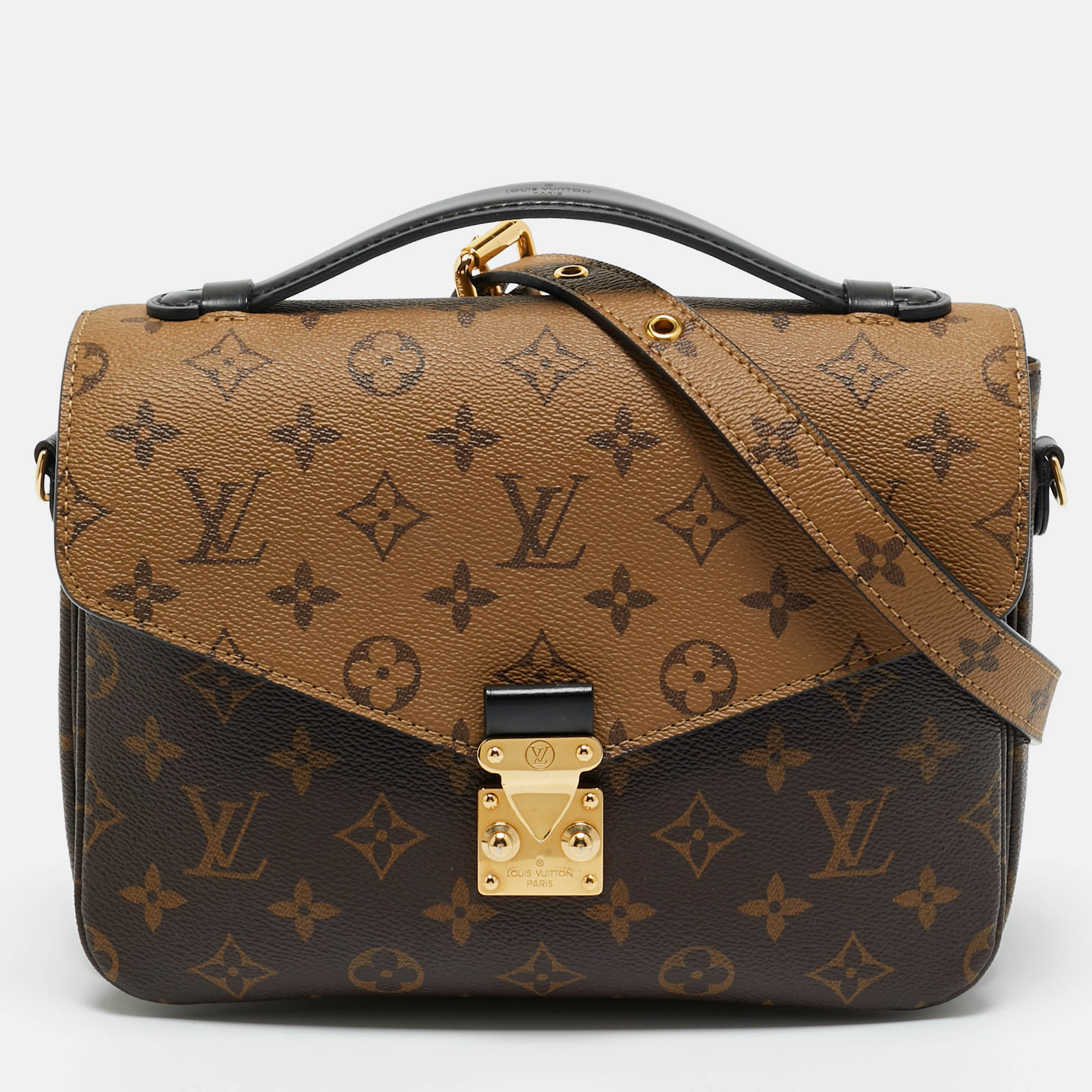 

Louis Vuitton Monogram Reverse Canvas Pochette Metis Bag, Brown
