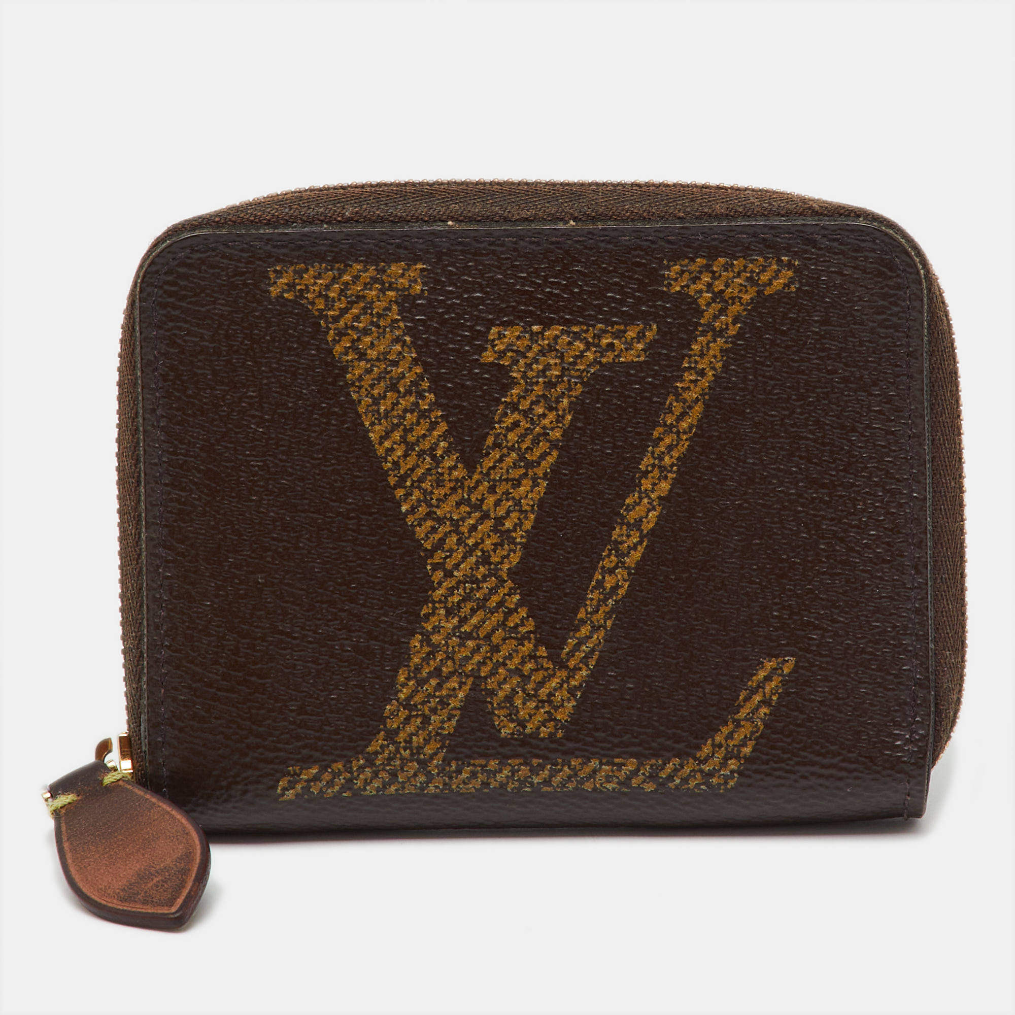 Pre-owned Louis Vuitton Giant Monogram Canvas Zippy Coin Purse In Brown
