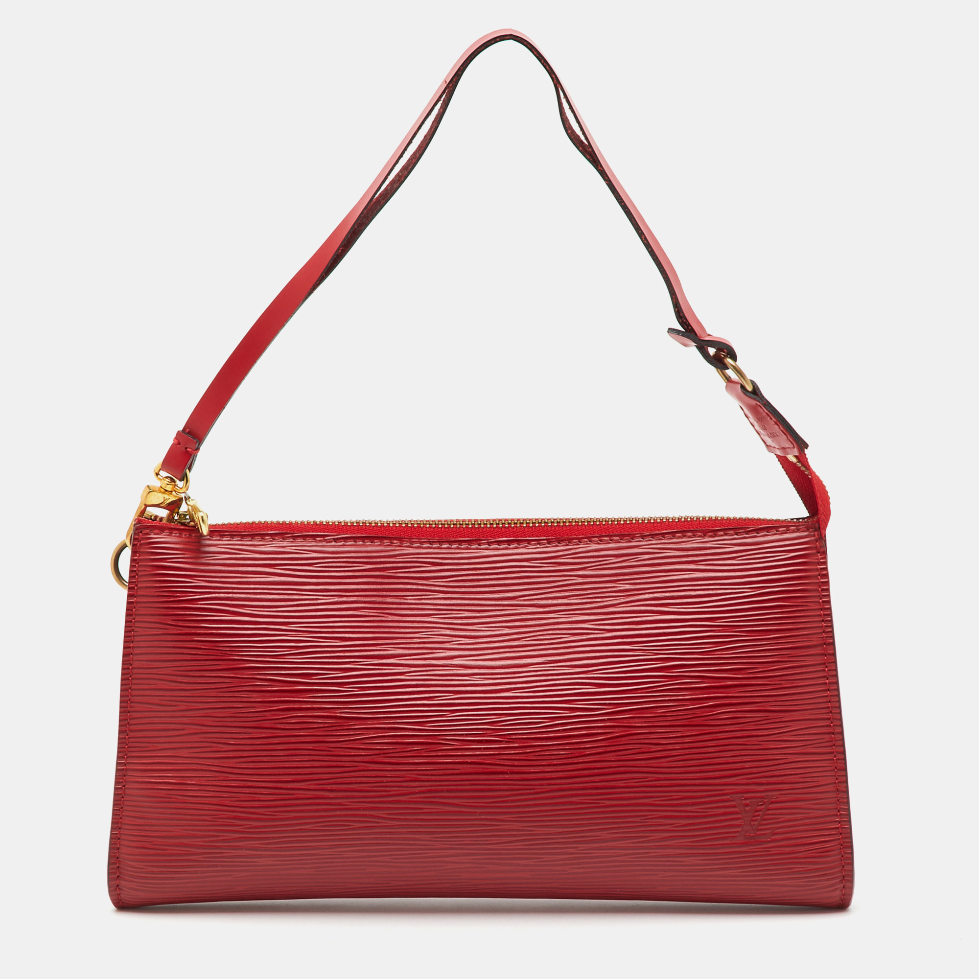 

Louis Vuitton Castilian Red Epi Leather Pochette Accessoires Bag