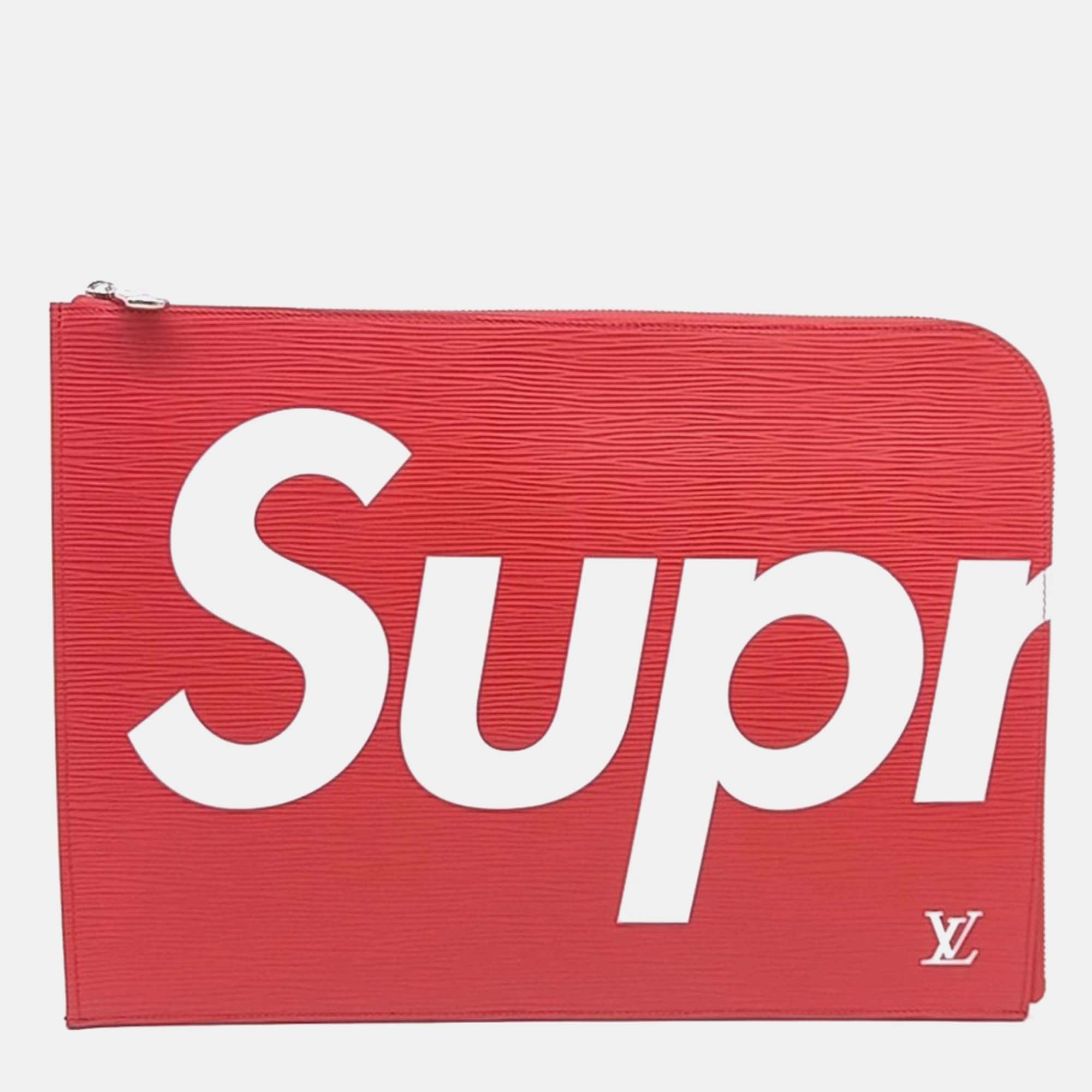 

Louis Vuitton Red Leather X Supreme Pochette Jour GM