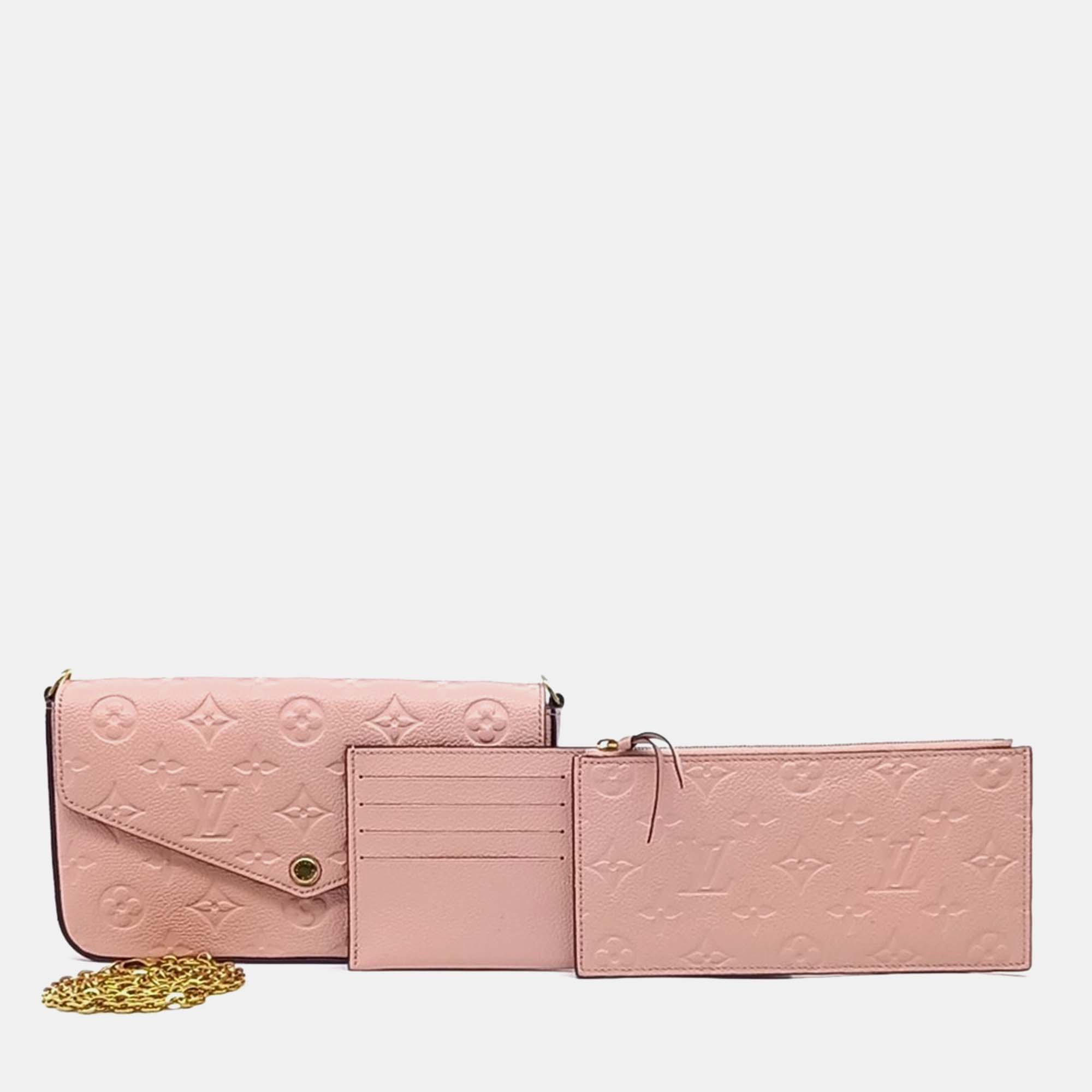 

Louis Vuitton Pink Leather Empreinte Pochette Felicie