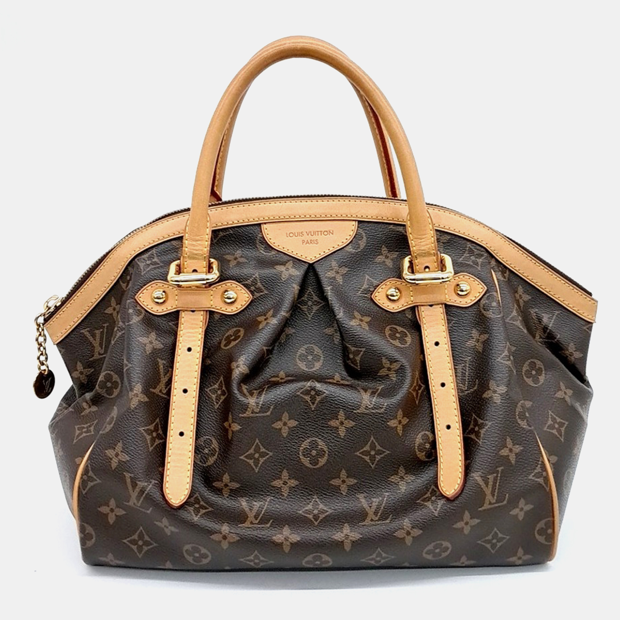 Pre-owned Louis Vuitton Brown Coated Canvas And Leather Monogram Tivoli Gm
