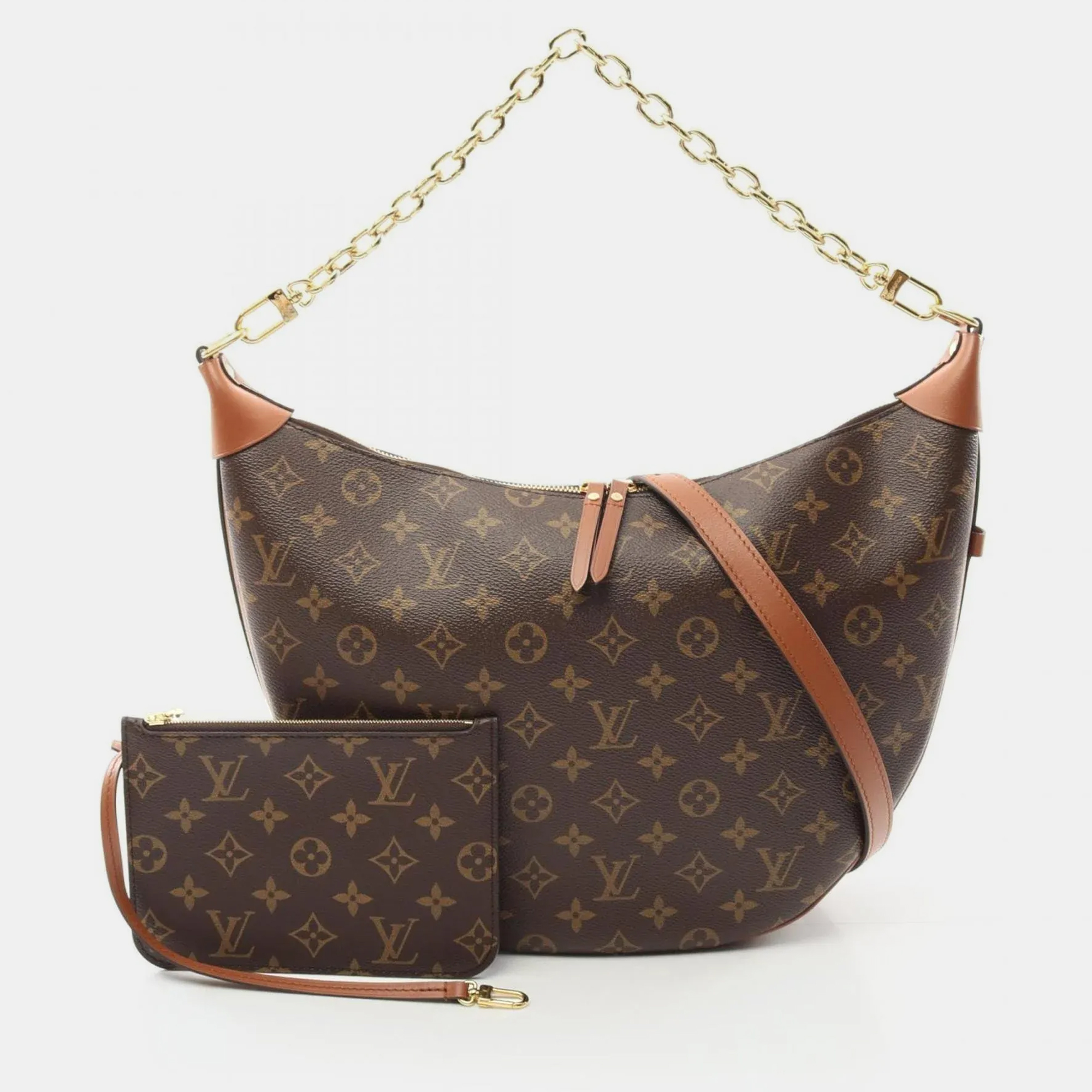 

Louis Vuitton Loop Hobo Monogram Reverse Brown Coated Canvas Leather Shoulder Bag