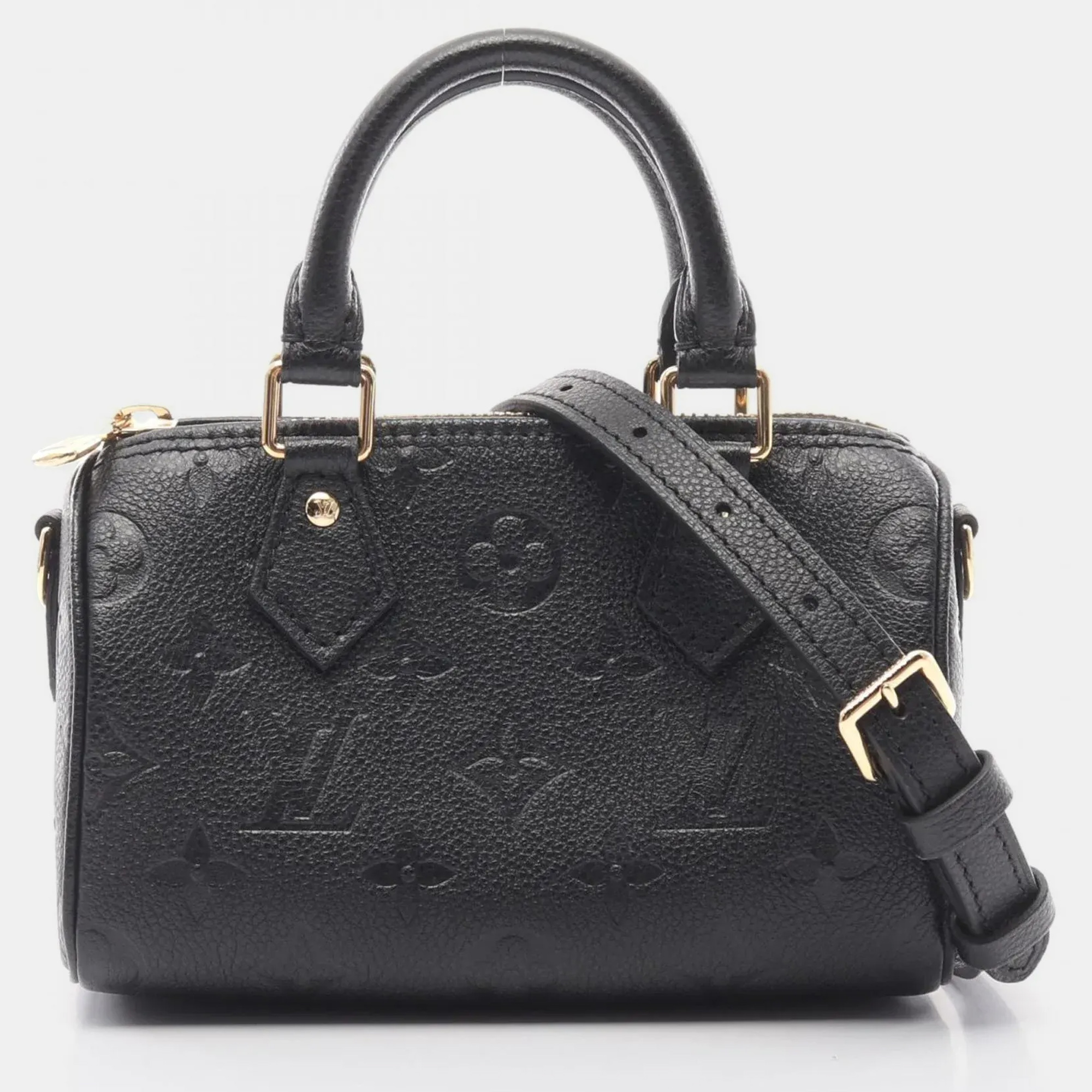 

Louis Vuitton Nanospeedy Black Monogram Empreinte Leather Handbag