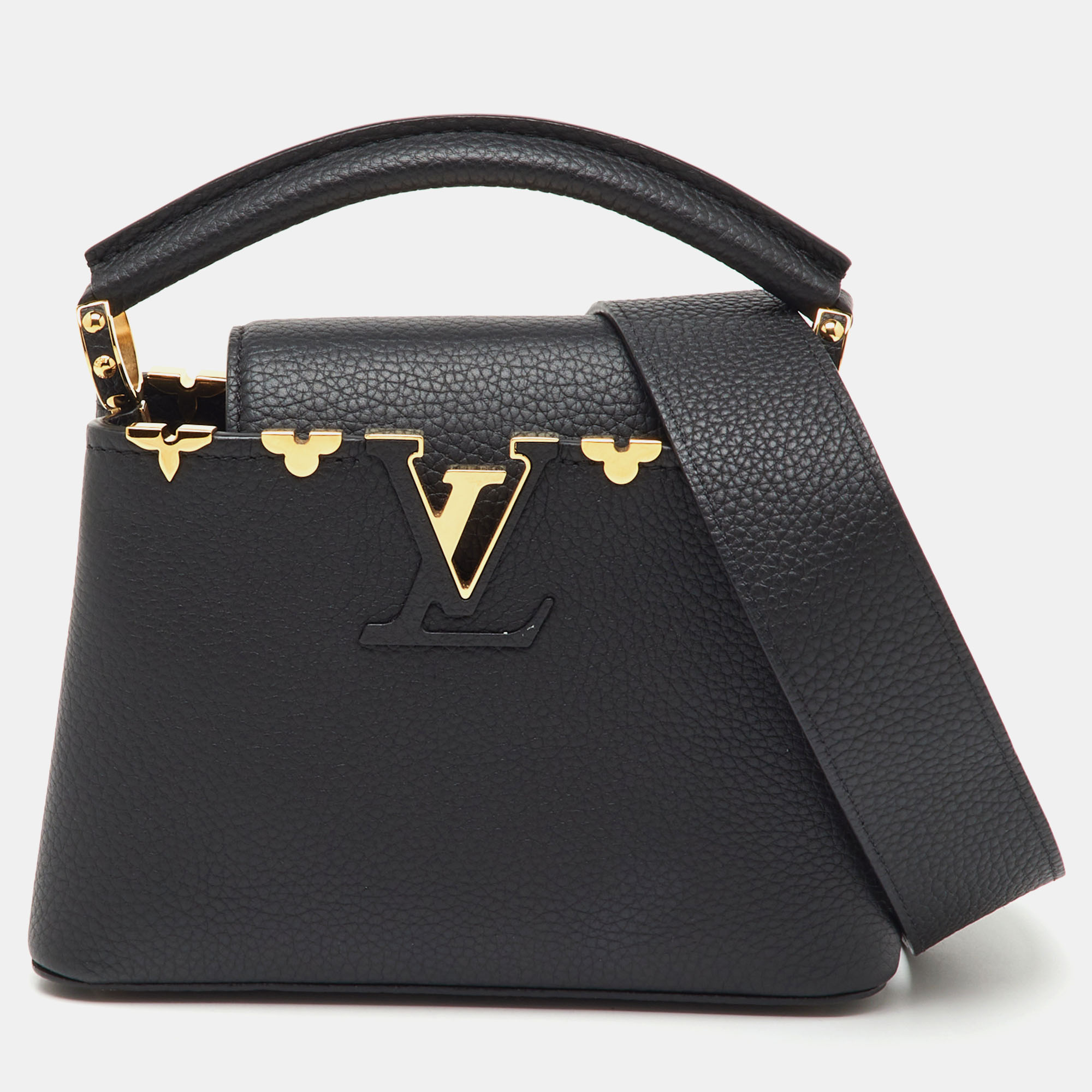 

Louis Vuitton Black Leather Capucines Mini Bag