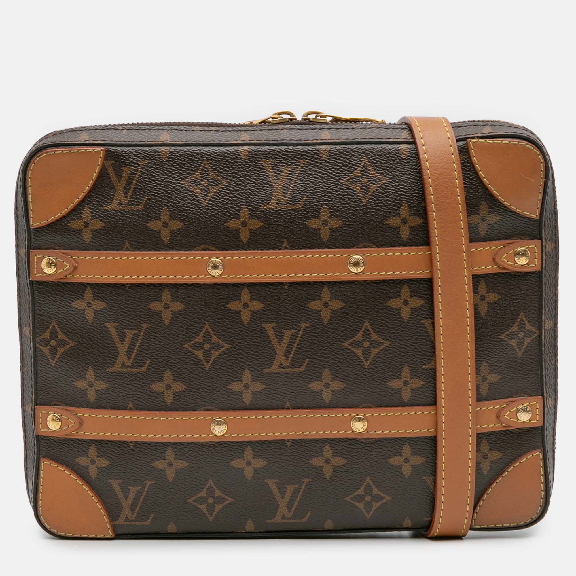 Pre-owned Louis Vuitton Brown Monogram Soft Trunk Messenger Pm