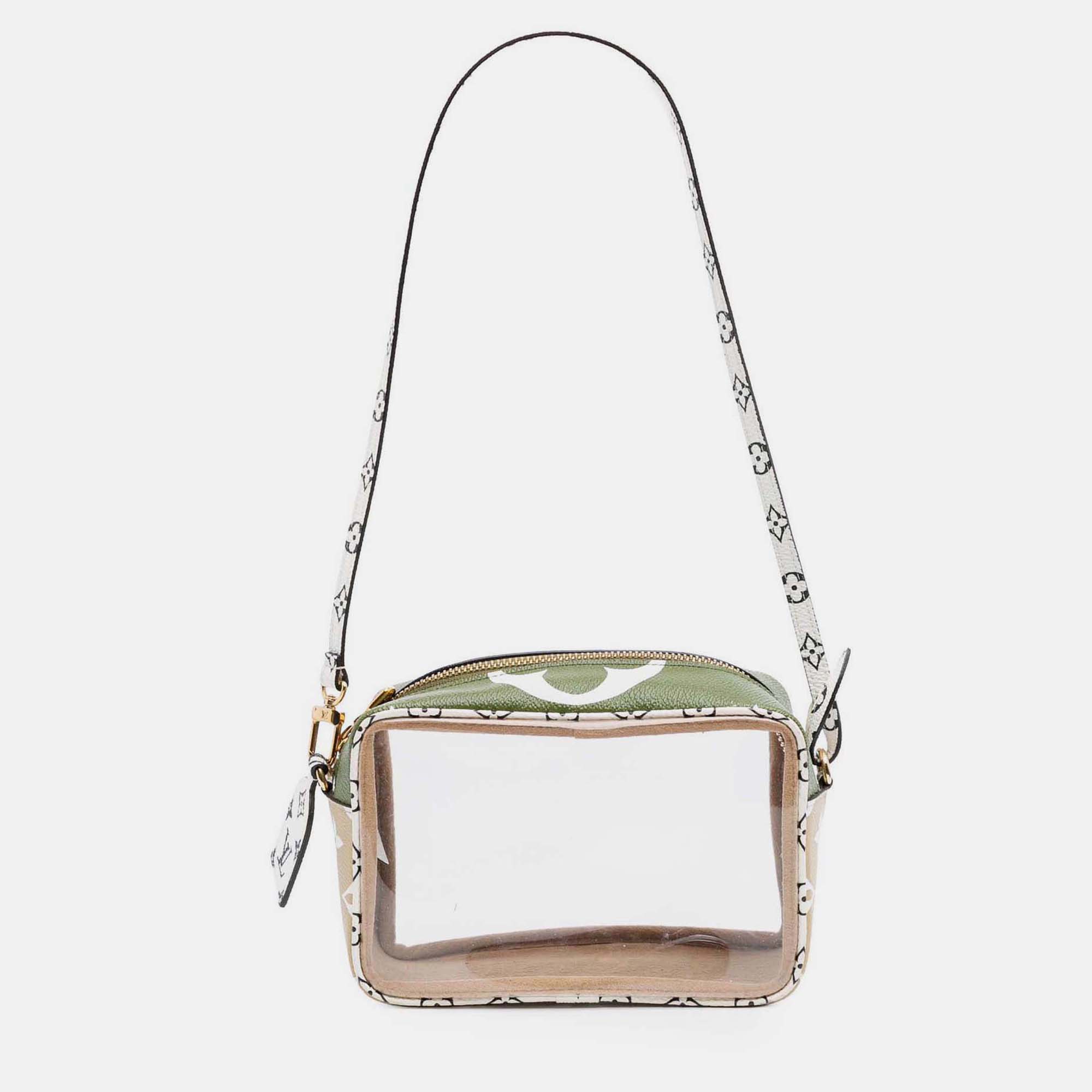 Pre-owned Louis Vuitton Green Monogram Giant Jungle Beach Pouch