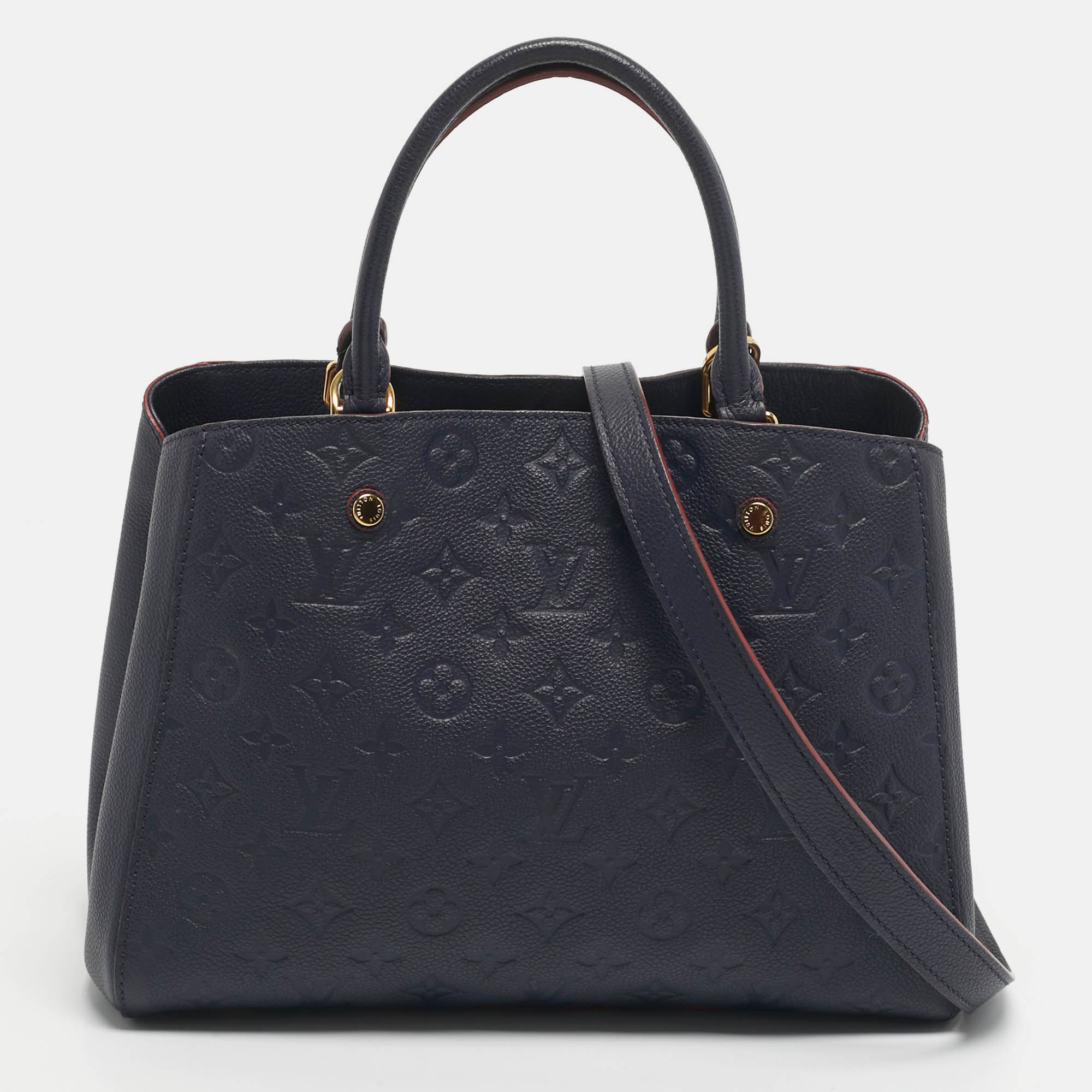 

Louis Vuitton Marine Rogue Monogram Empreinte Leather Montaigne MM Bag, Blue