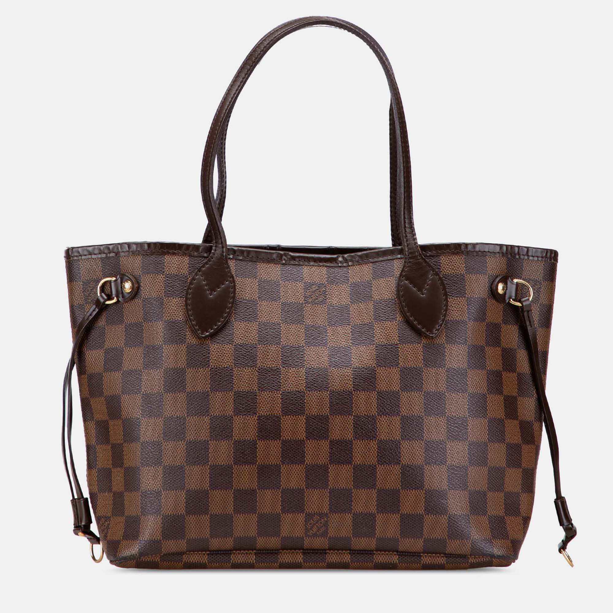 

Louis Vuitton Brown Damier Ebene Neverfull PM