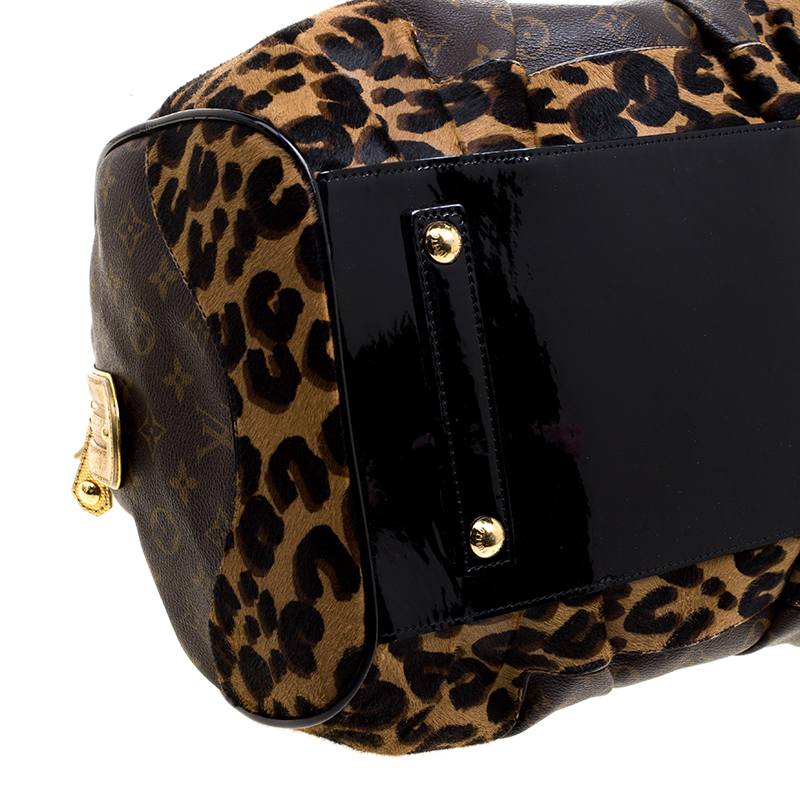 Louis Vuitton Limited Edition Monogram Canvas/ Leopard Calfhair Stephen Bag  Brown ref.600027 - Joli Closet