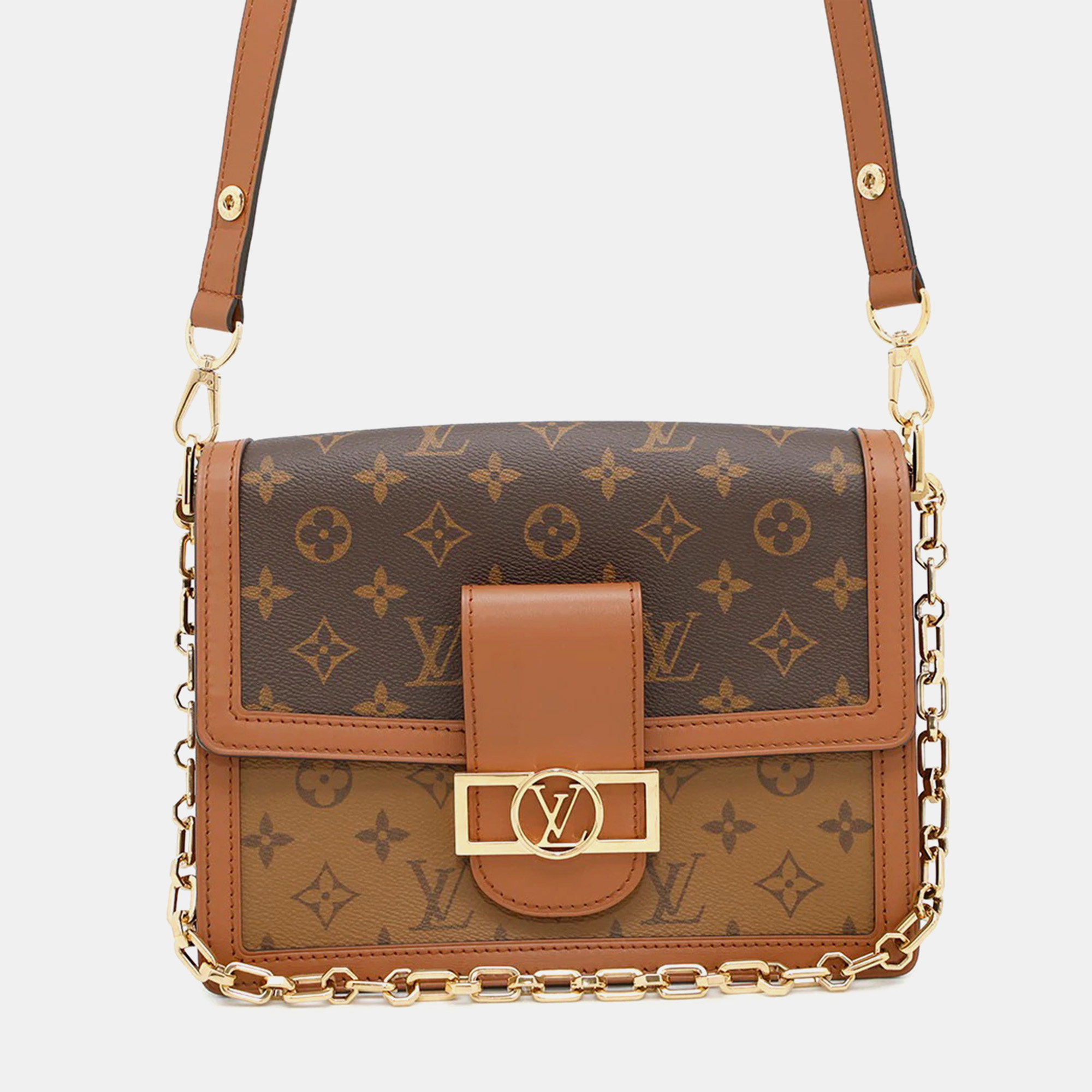 

Louis Vuitton Dauphine Noir Monogram Reverse Canvas MM Bag, Brown