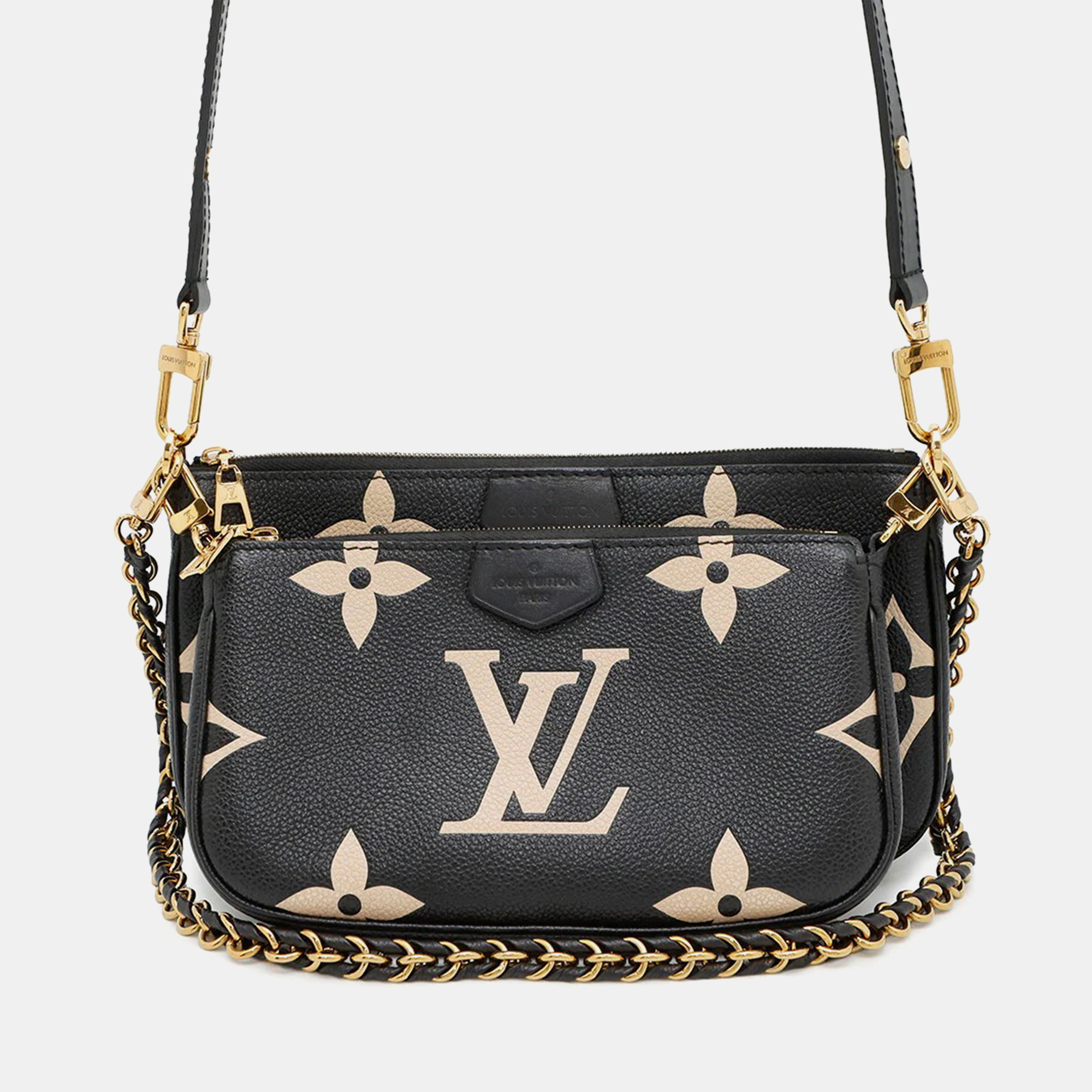 

Louis Vuitton Multi Pochette Accessoires Bicolor Monogram Empreinte Leather Shoulder Bag, Beige