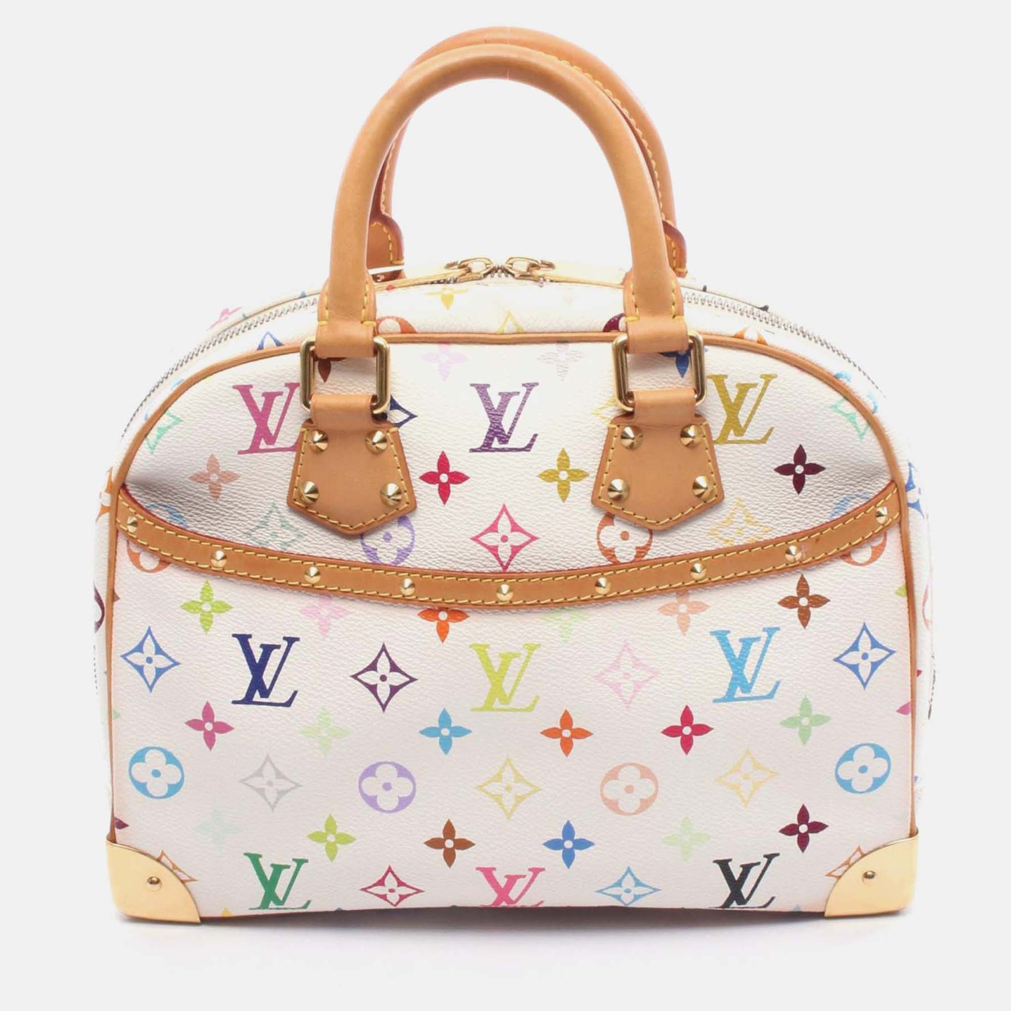 

Louis Vuitton Trouville Handbag Monogram Multicolore Canvas Leather, White