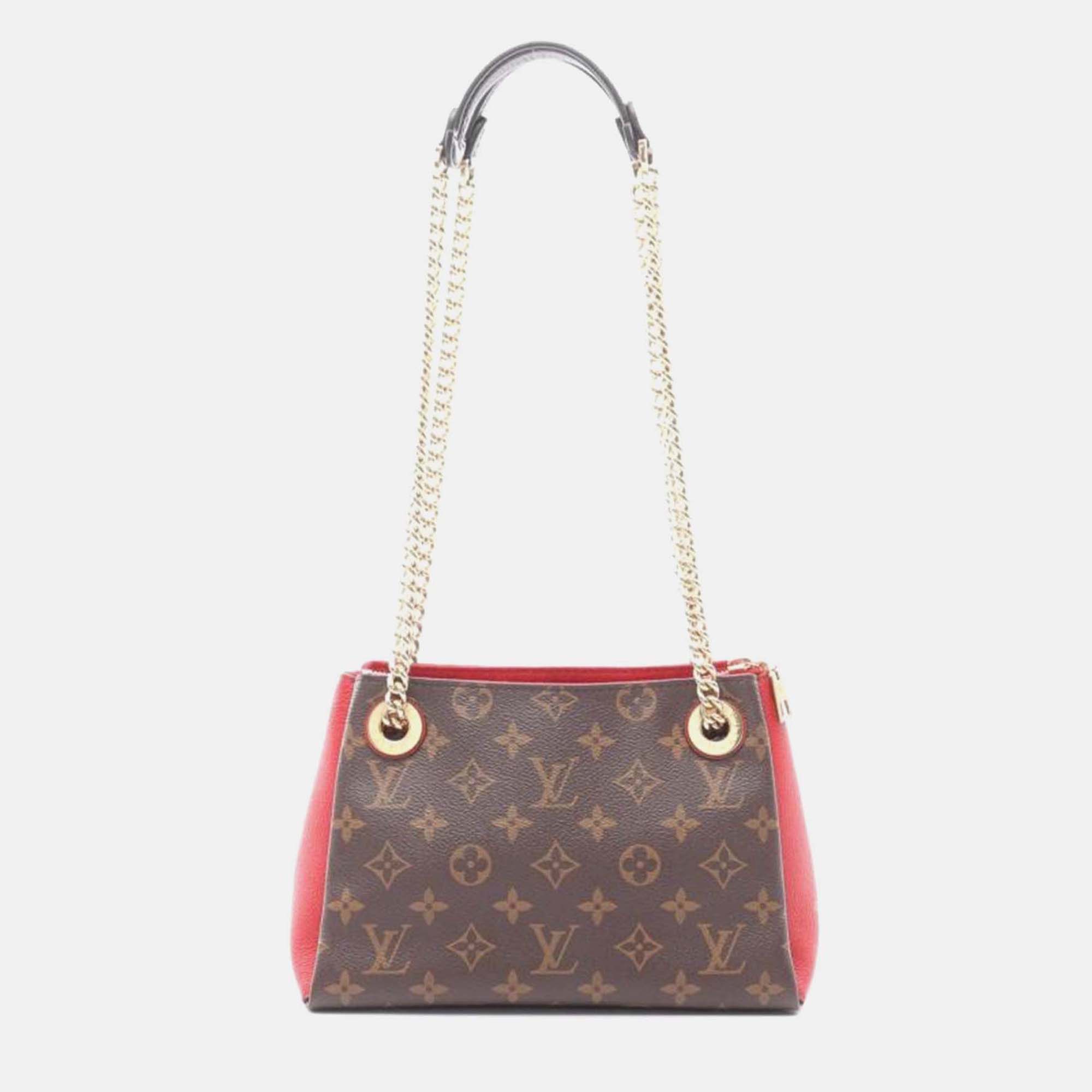 Pre-owned Louis Vuitton Surenne Bb Monogram Cerise In Brown
