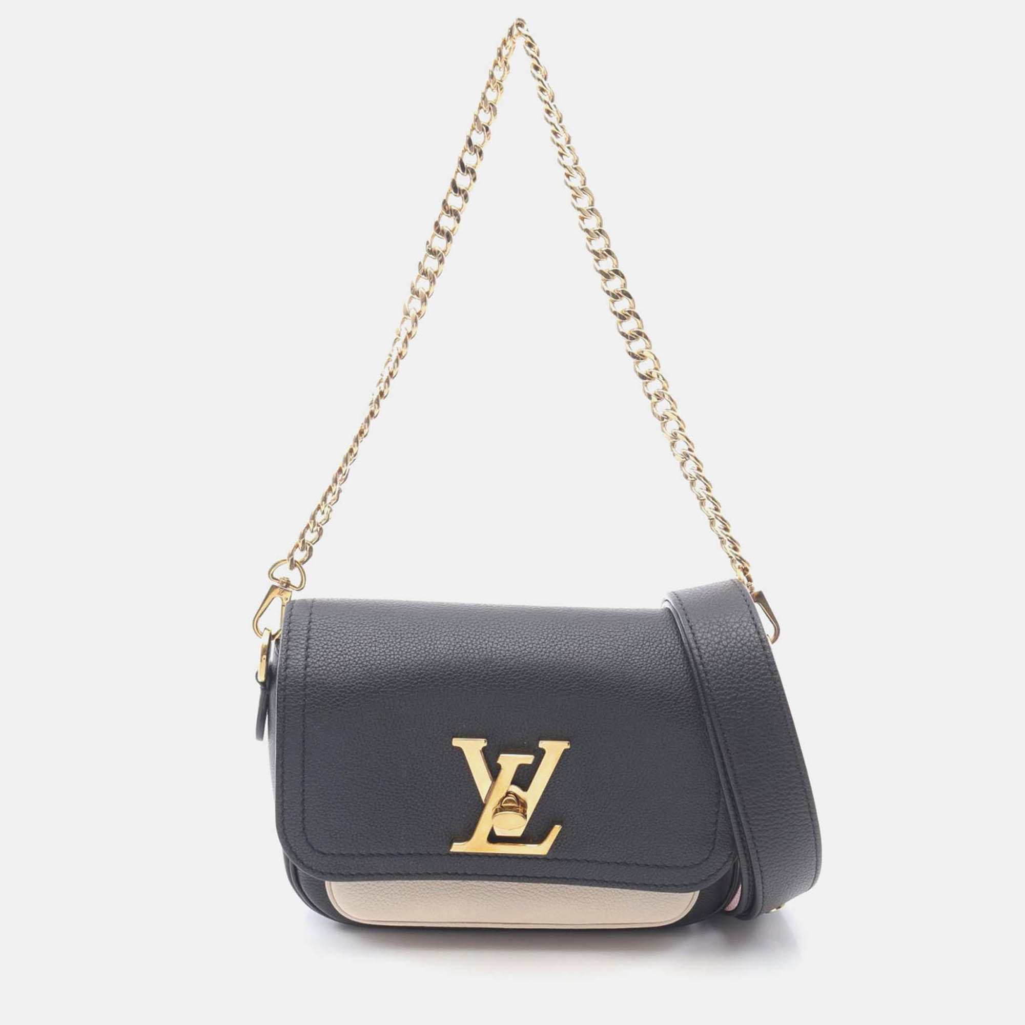 

Louis Vuitton Lockme Tender Chain Shoulder Bag Leather Black Beige