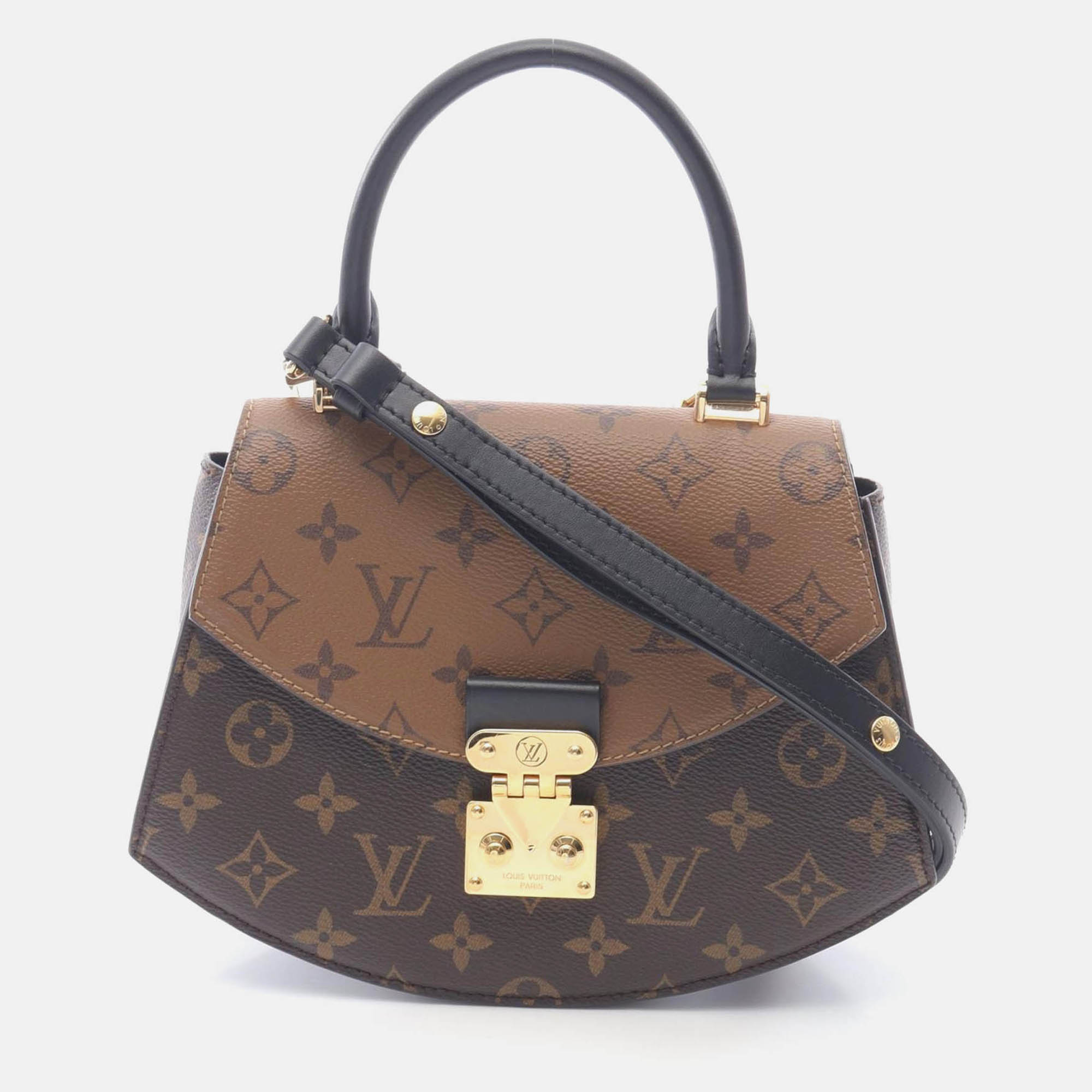 Pre-owned Louis Vuitton Tilsitt Shoulder Handbag Monogram Reverse Brown Black