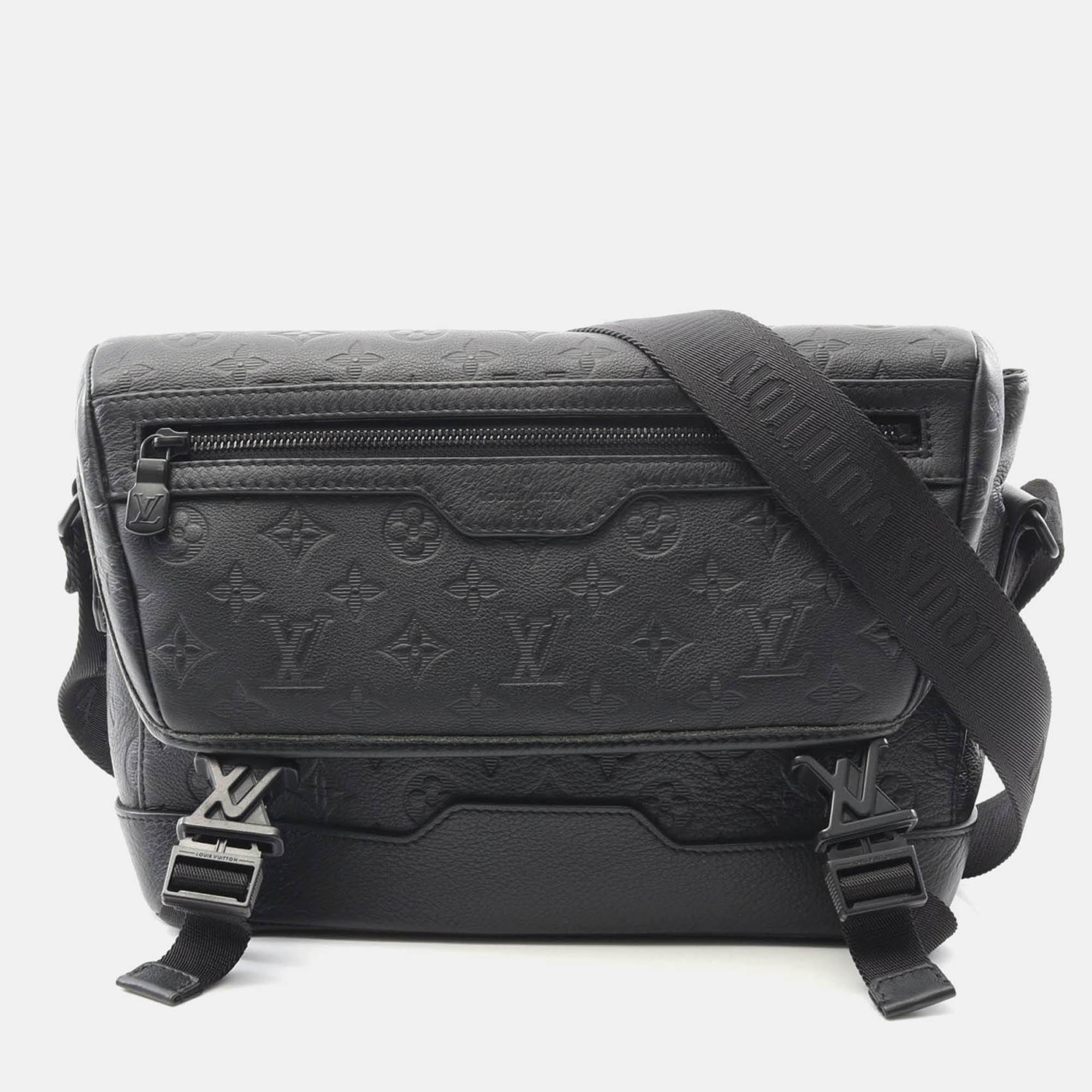 

Louis Vuitton Messenger Voyage Pm Shoulder Bag Monogram Shadow Noir, Black