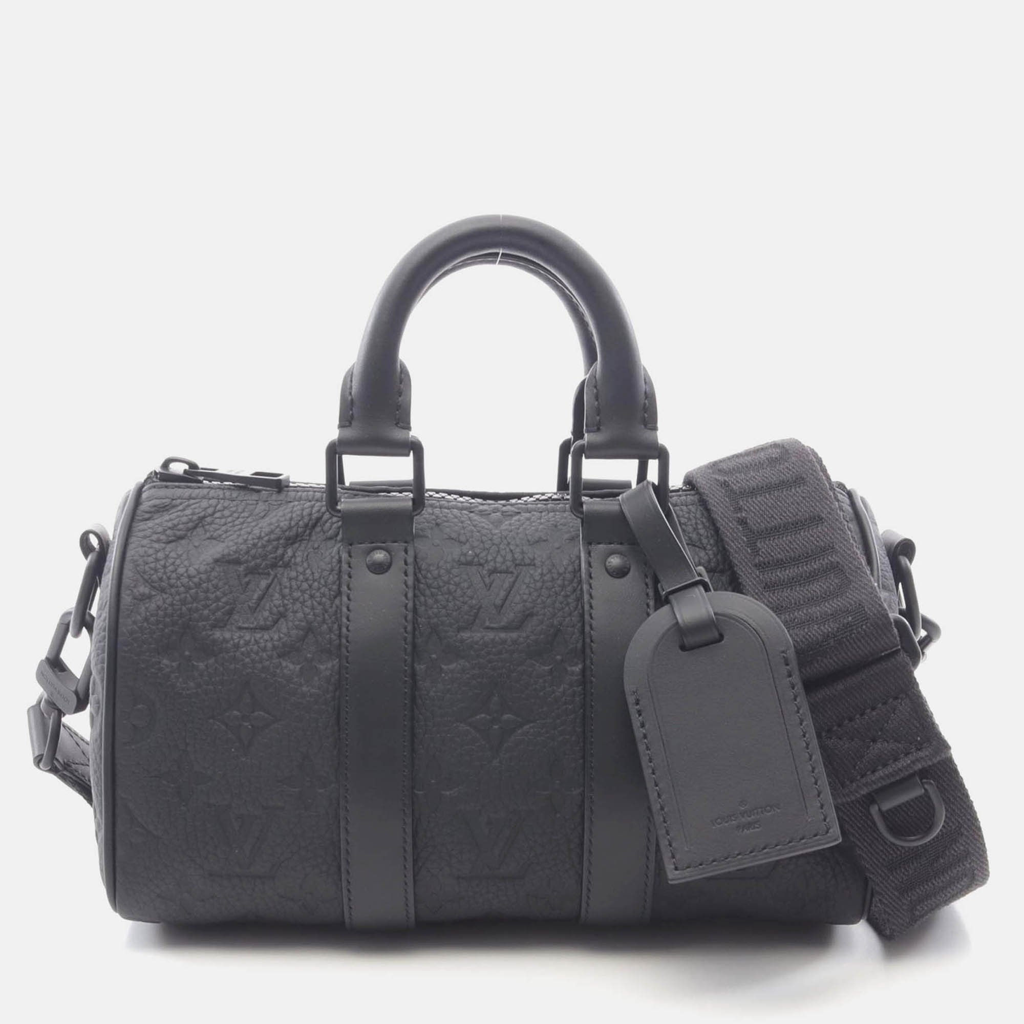 

Louis Vuitton Keepall Bandouliere 25 Handbag Monogram Taurillon Leather, Black