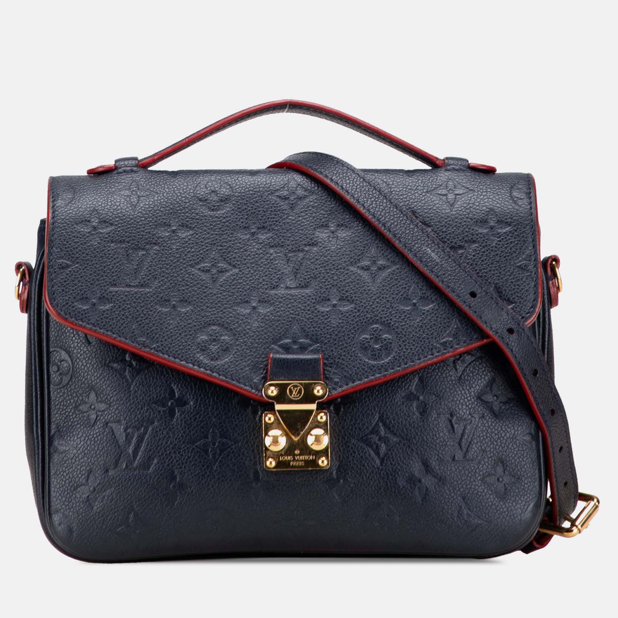 

Louis Vuitton Navy Blue Monogram Empreinte Pochette Metis