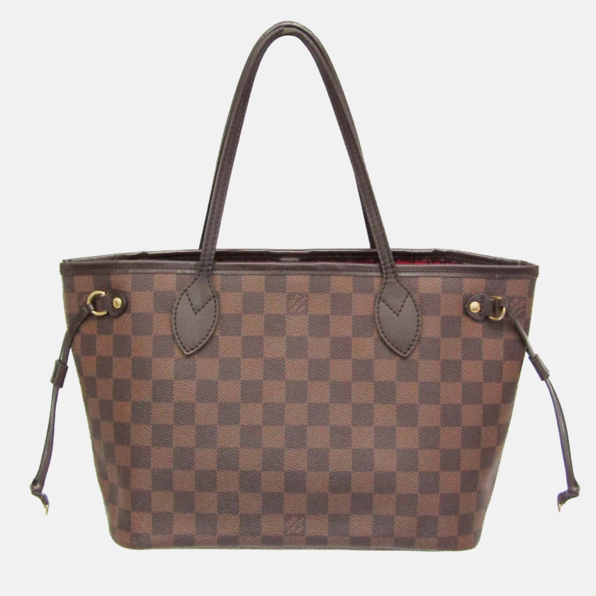Pre-owned Louis Vuitton Damier Neverfull Pm Tote Bag Brown