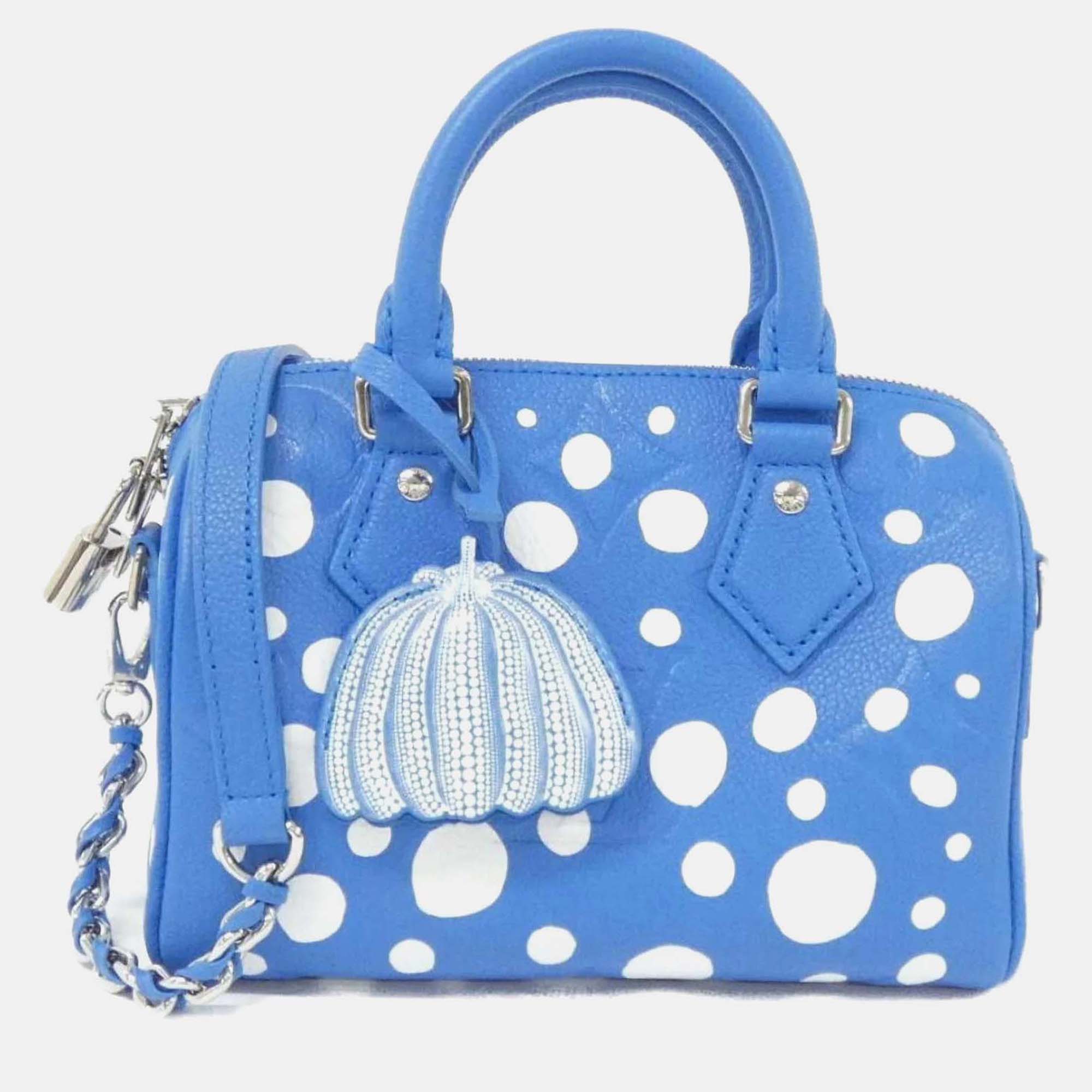 

Louis Vuitton Yayoi Kusama Speedy Bandouliere 20 Monogram Empreinte Leather Shoulder Bag, Blue