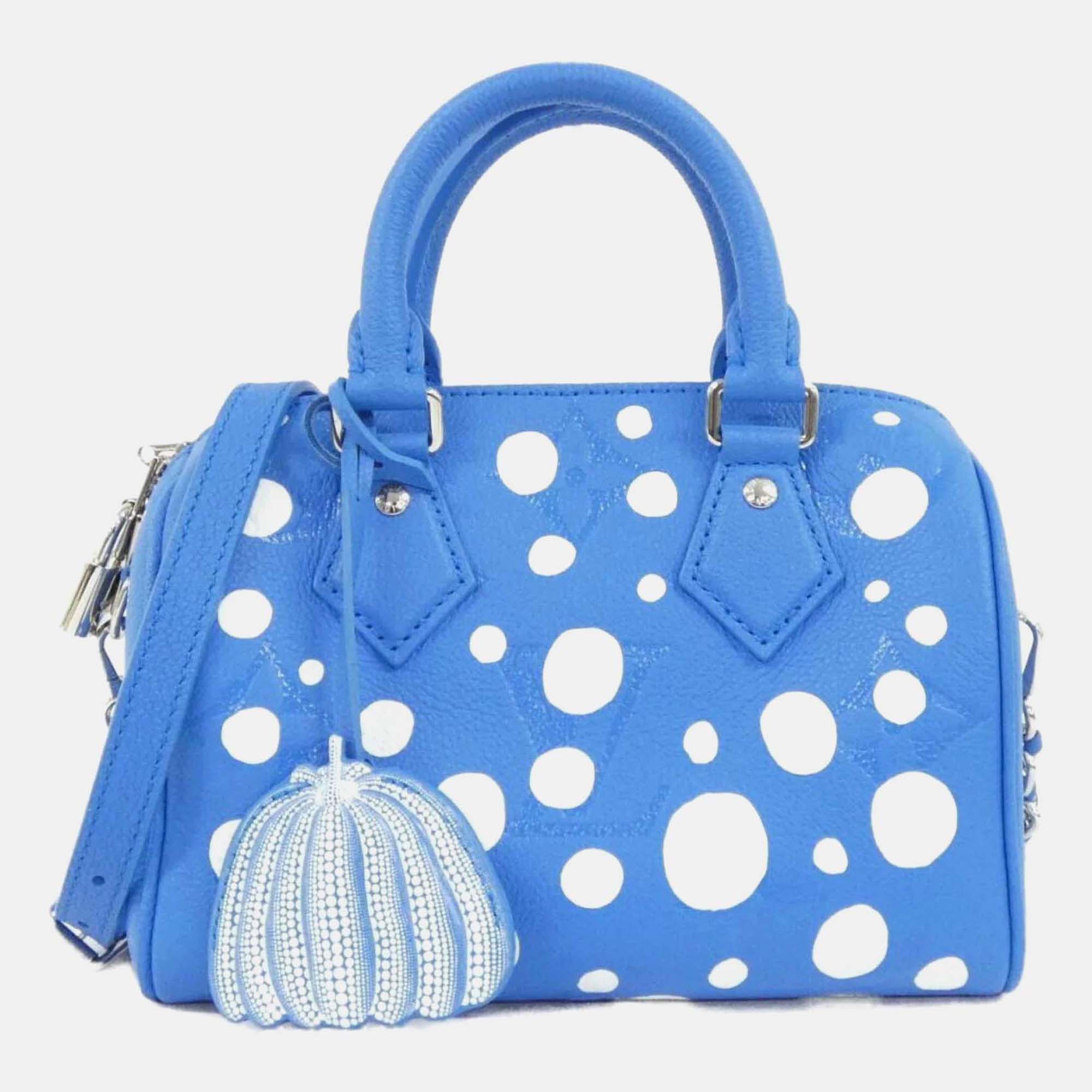 

Louis Vuitton Yayoi Kusama Speedy Bandouliere 20 Monogram Empreinte Leather Shoulder Bag, Blue