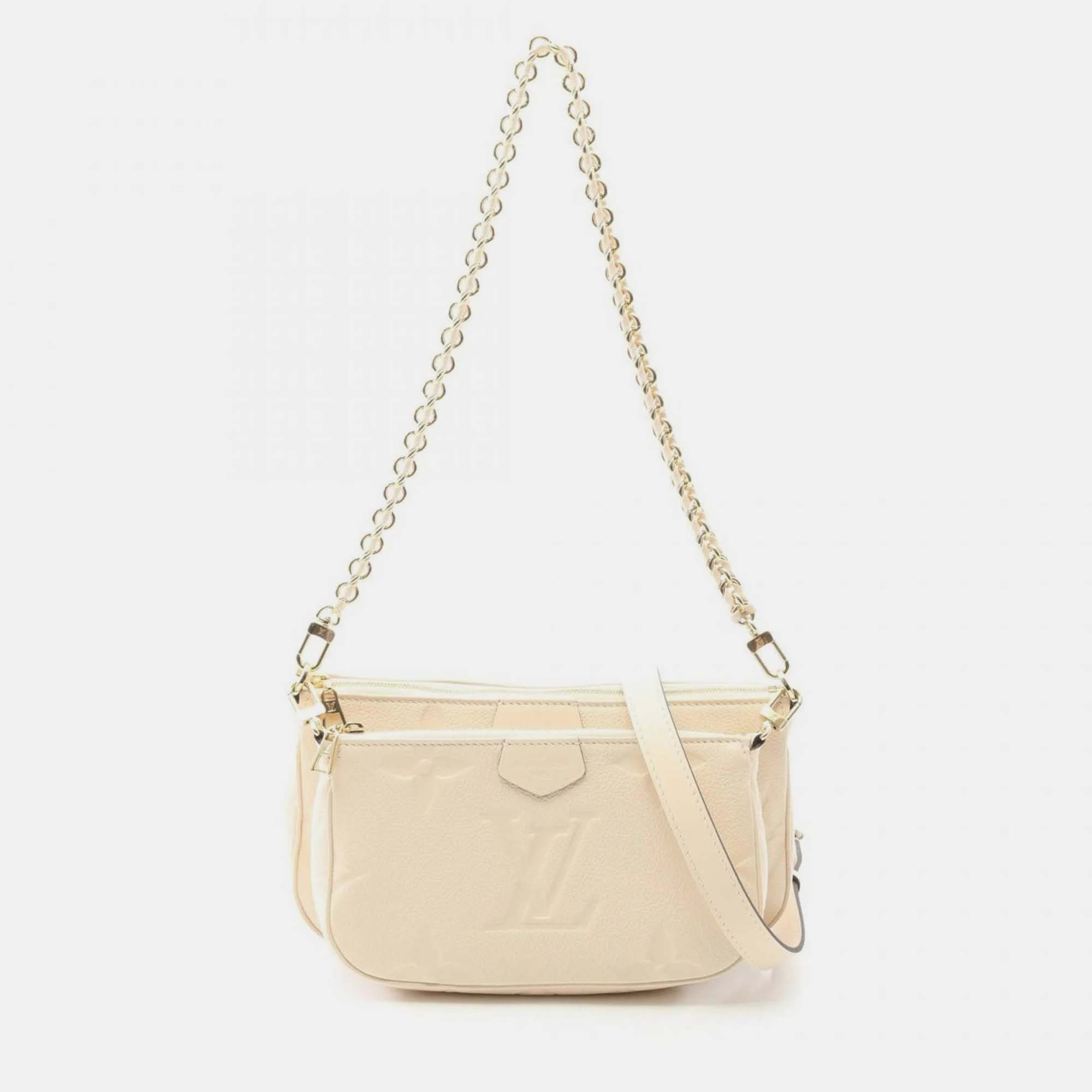 

Louis Vuitton Multi Pochette Accessoires Shoulder Bag In Monogram Empreinte Leather Ivory, Cream