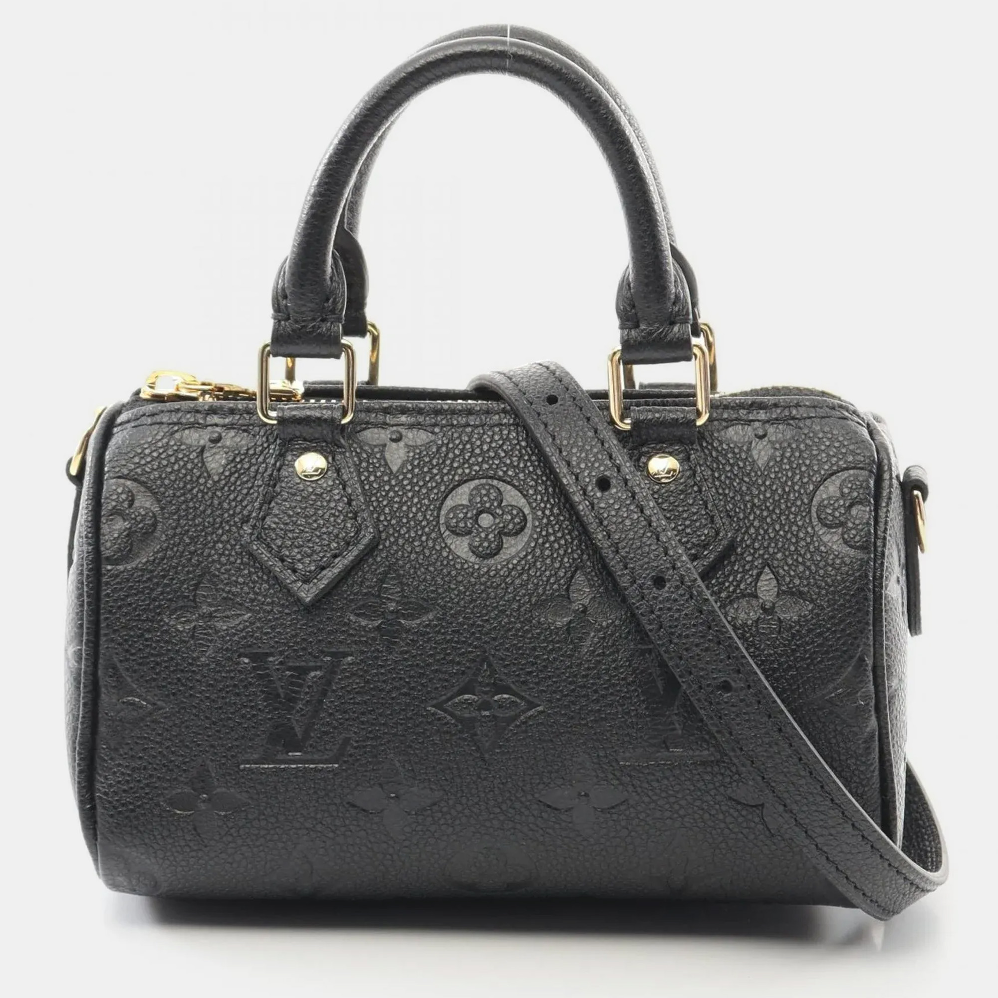 

Louis Vuitton Nanospeedy Black Monogram Empreinte Leather Handbag