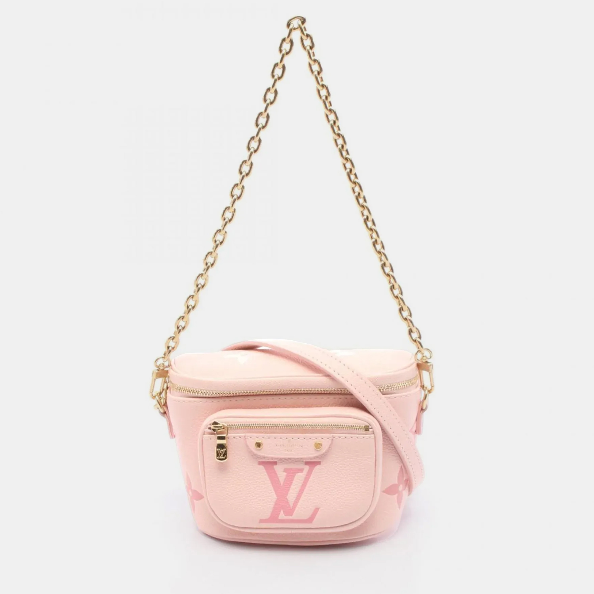 Pre-owned Louis Vuitton Mini Bum Bag Handbag Leather Monogram Empreinte Pink