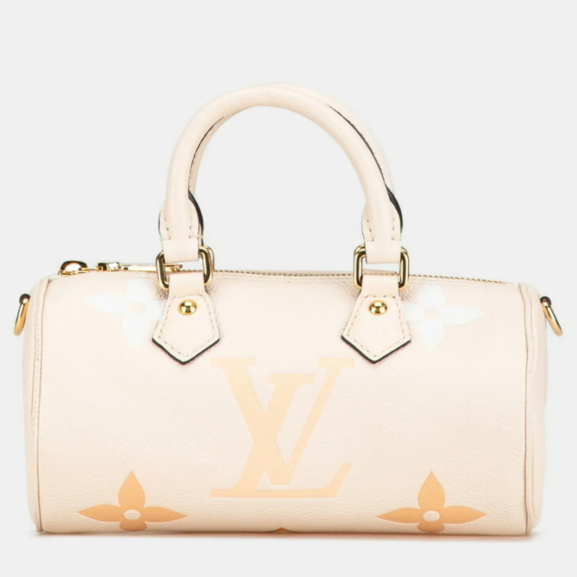 

Louis Vuitton Monogram Empreinte Papillon Bb Handbag Shoulder Bag Creme Saffron Grained Calf Leather, Cream