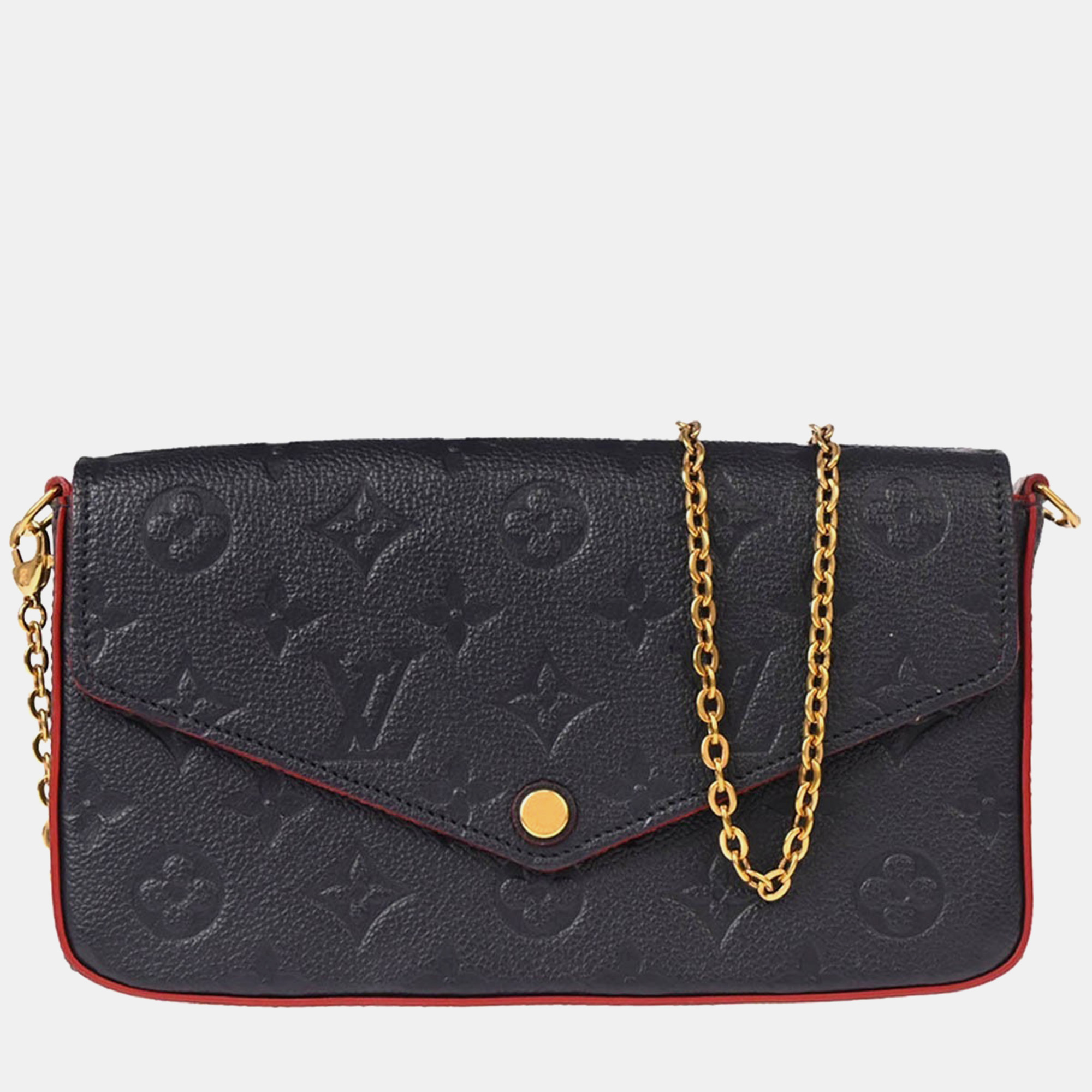 

Louis Vuitton Felicie Pochette Navy, Red Monogram Empreinte Leather Shoulder Bag, Blue