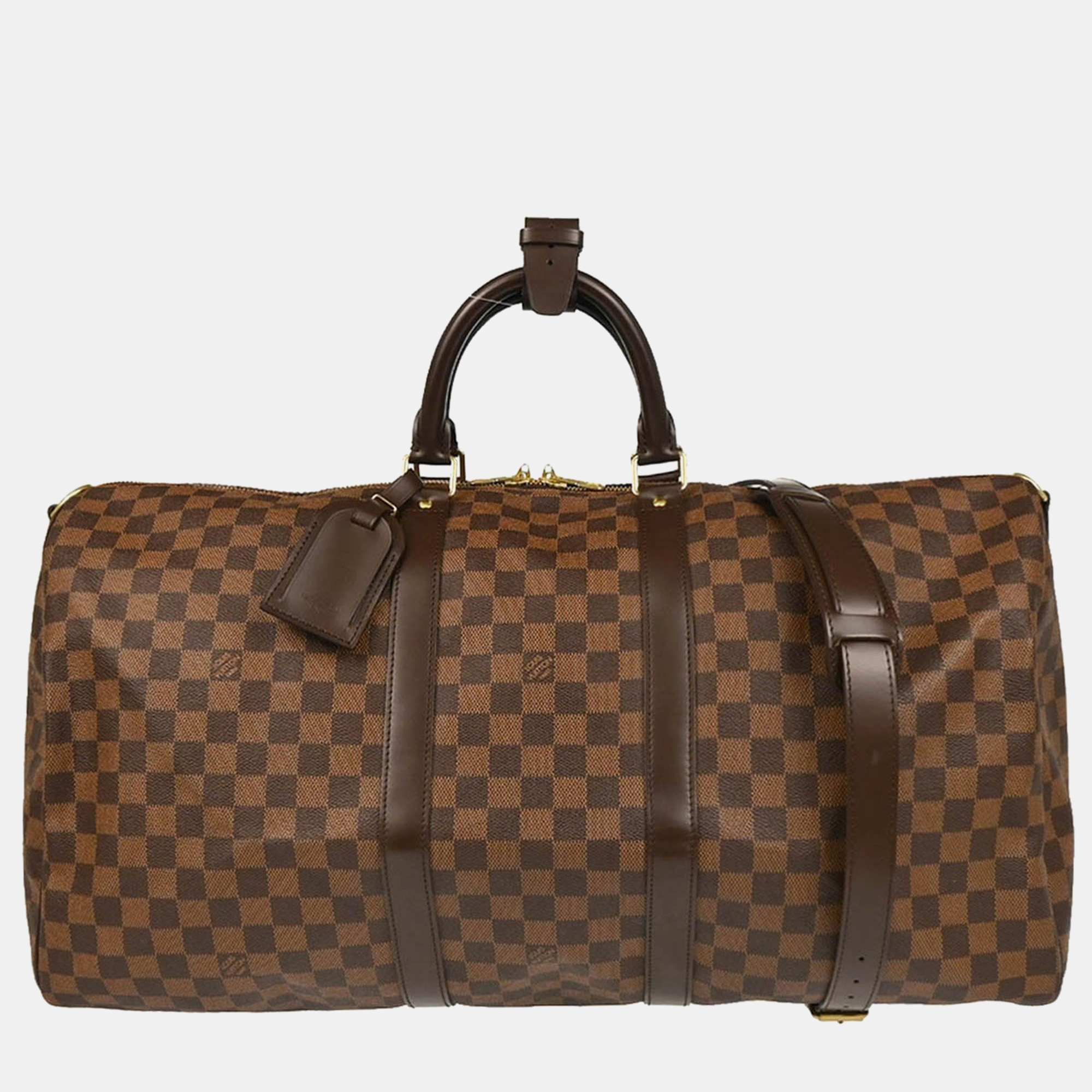 

Louis Vuitton Damier Keepall Bandouliere 55 Duffle Bag, Brown