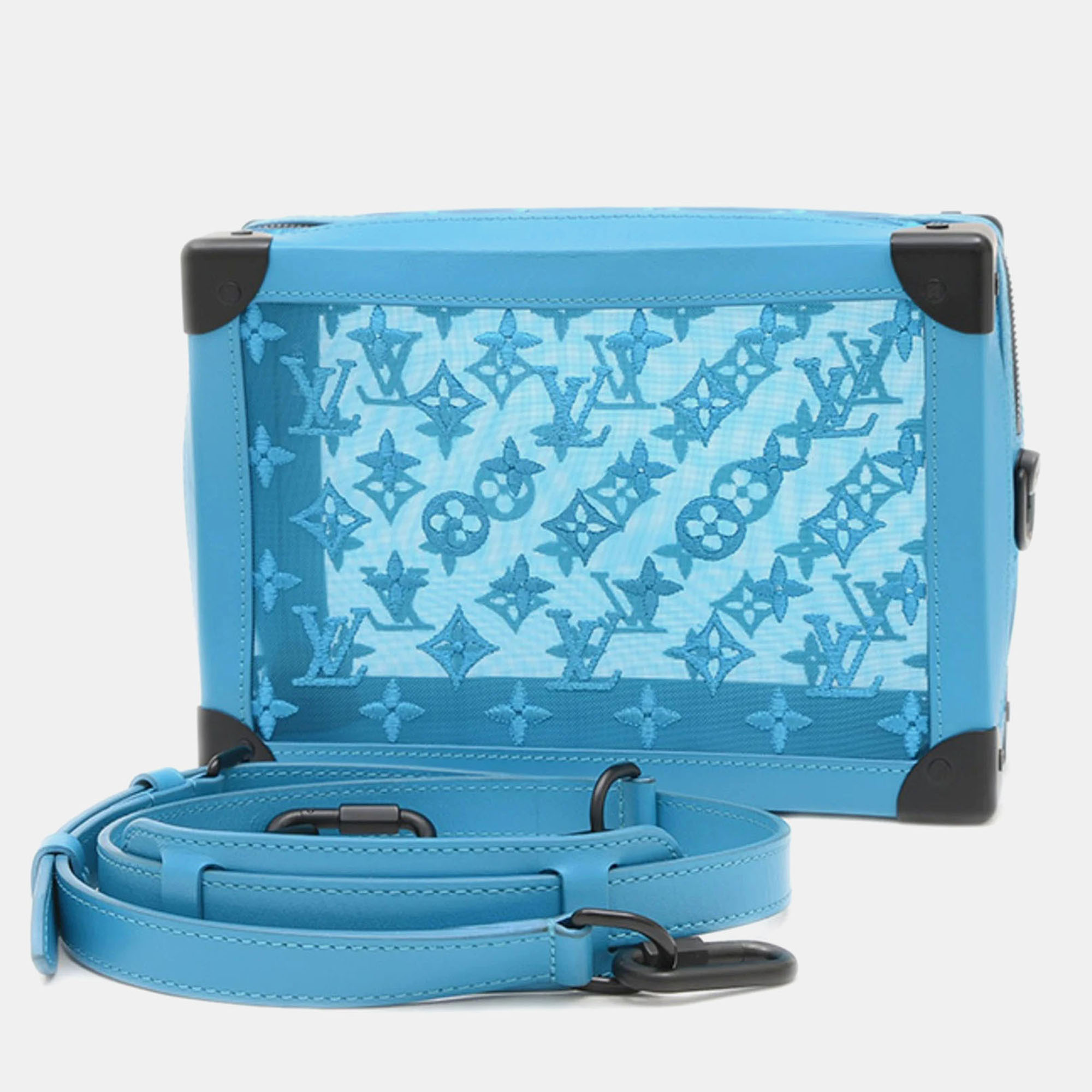

Louis Vuitton Monogram See-Through Soft Trunk Shoulder Bag Turquoise, Blue