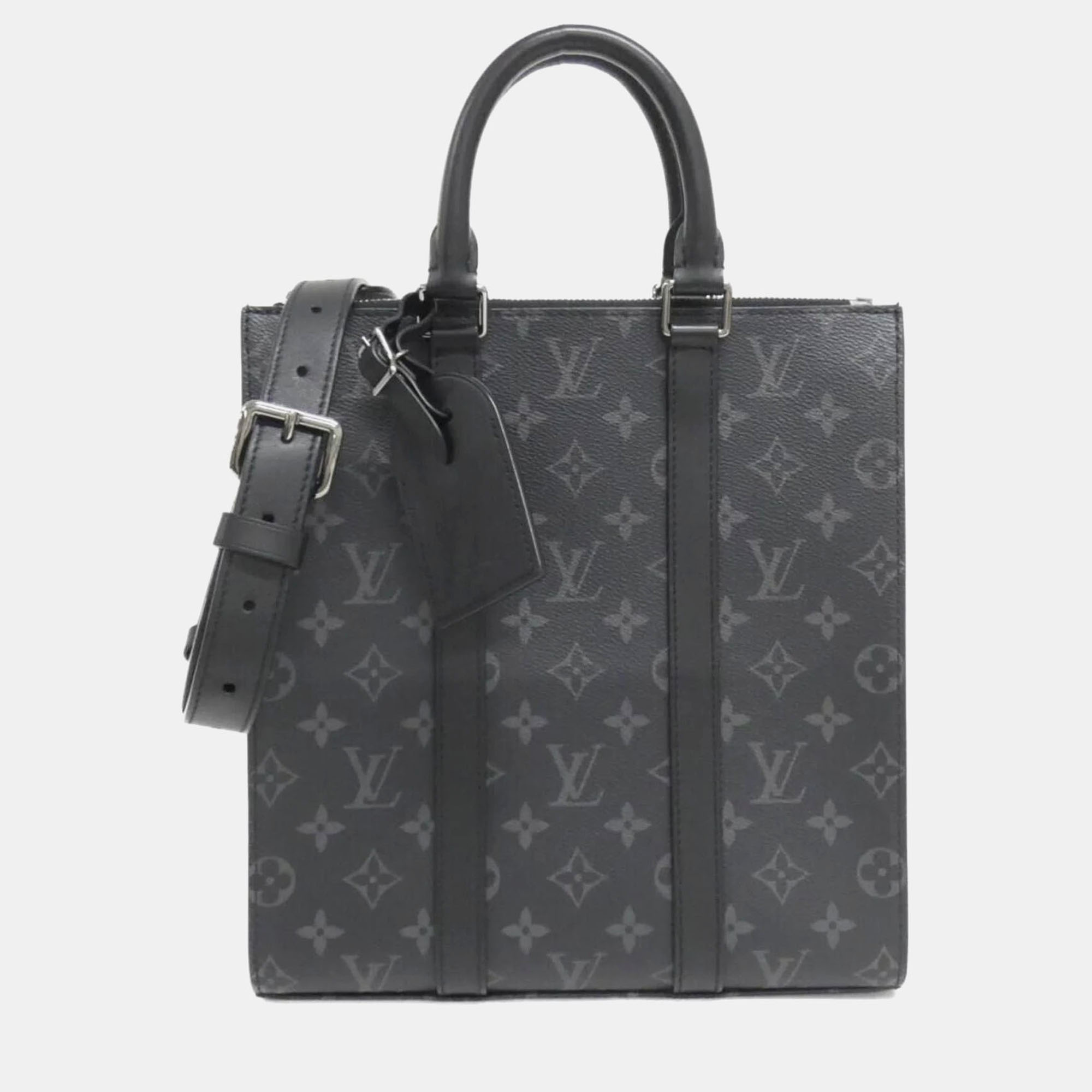 

Louis Vuitton Monogram Eclipse Sac Plat Cross Handbag, Black