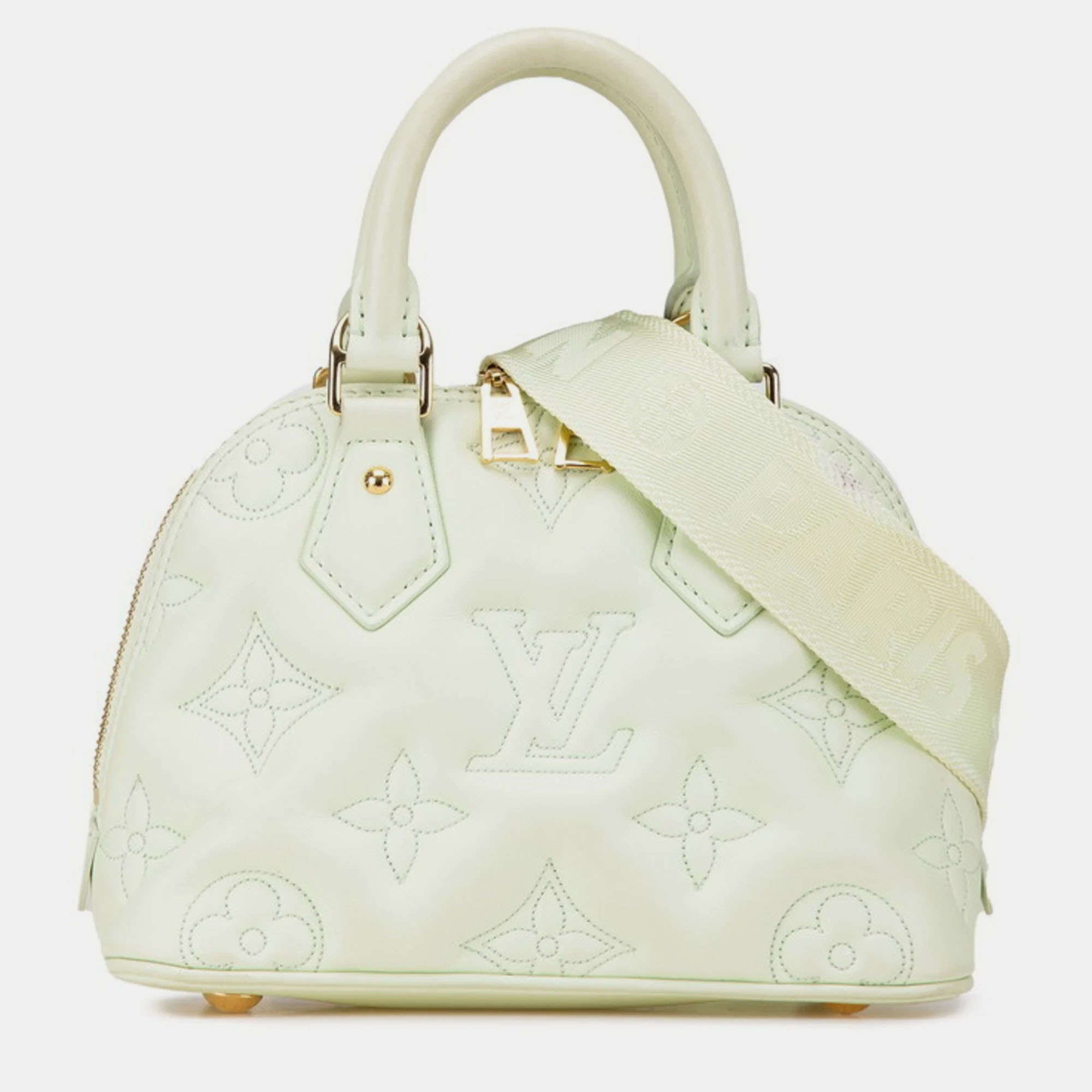 

Louis Vuitton Alma Soft BB Light Green Monogram Mahina Leather Shoulder Bag
