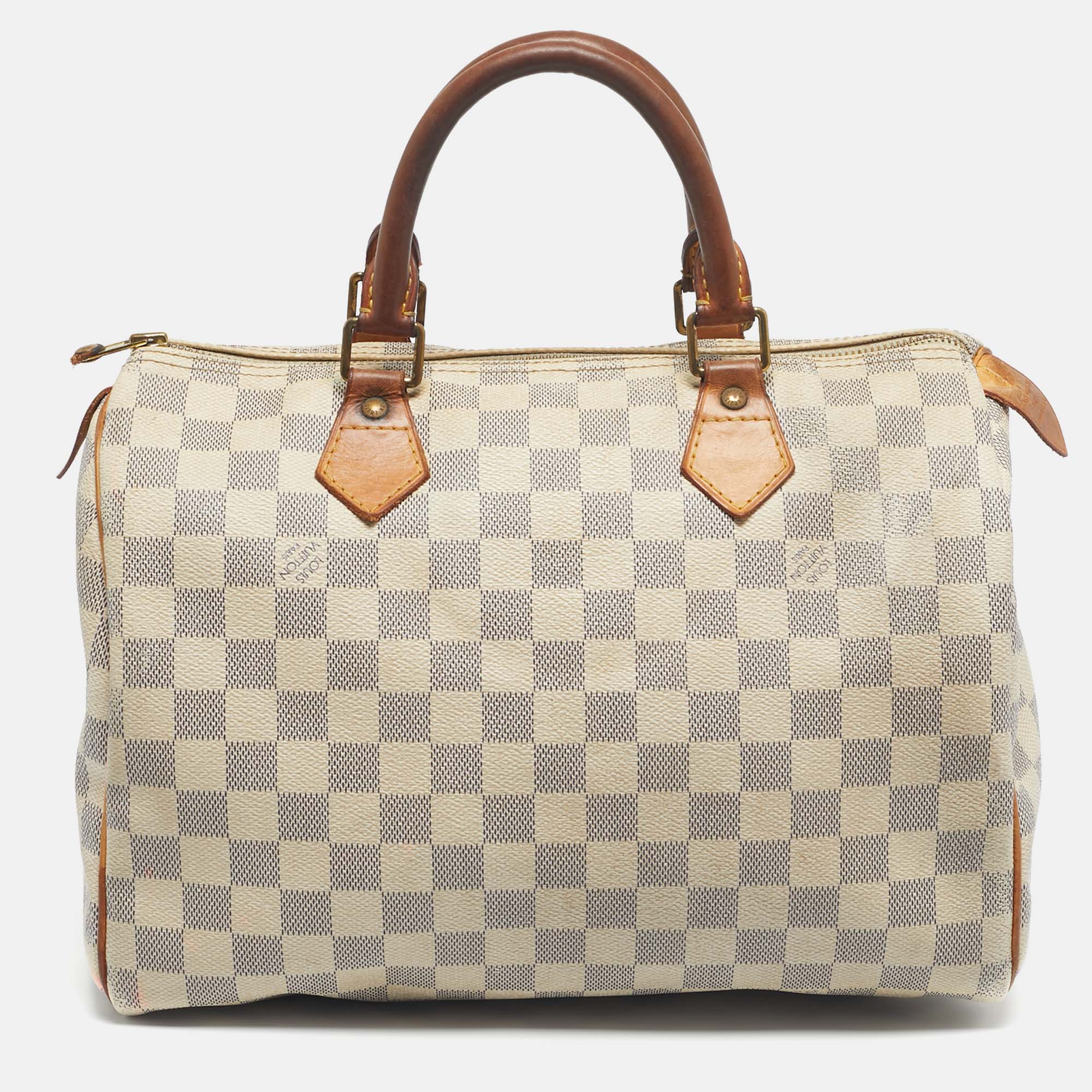 

Louis Vuitton Damier Azur Canvas Speedy 30 Bag, White