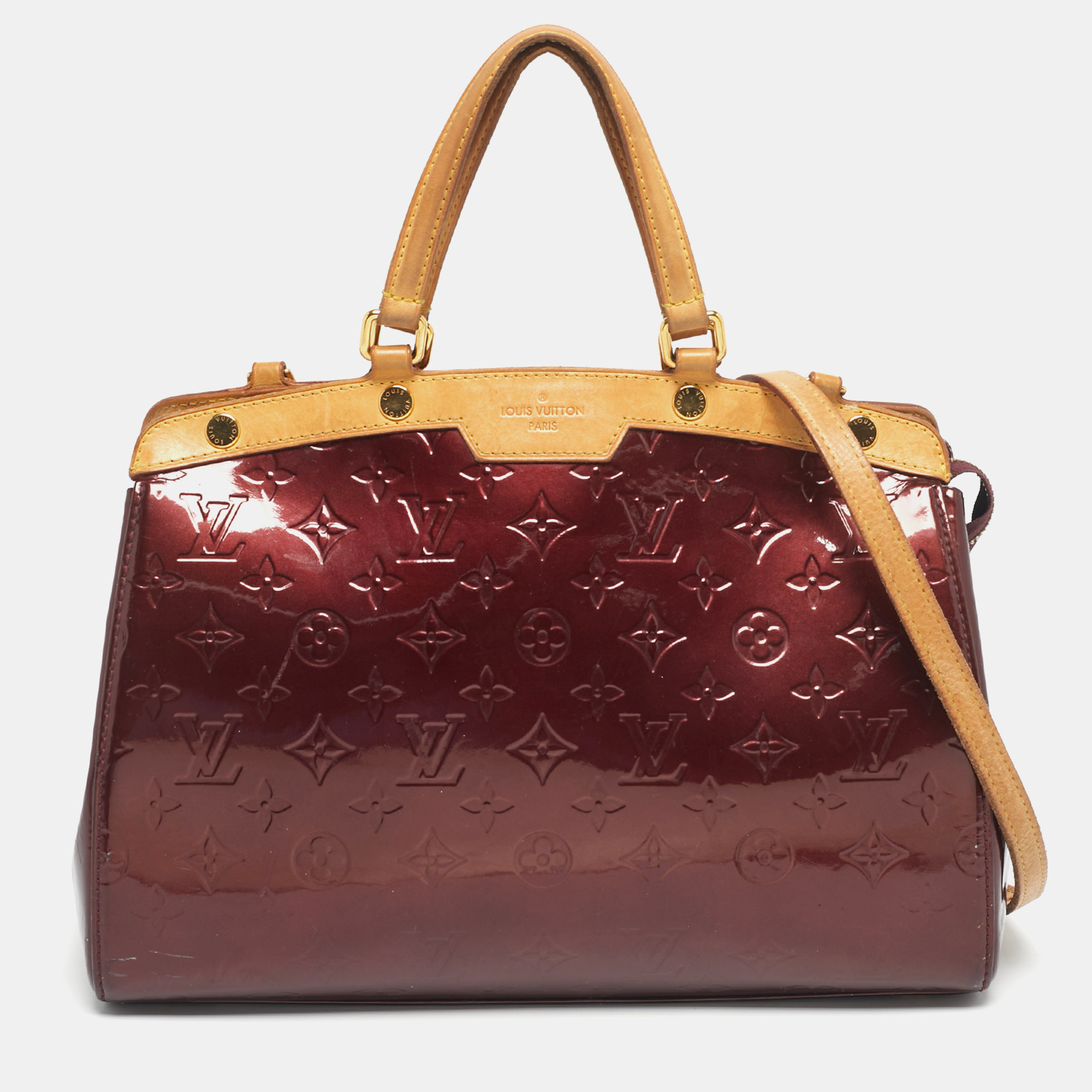 

Louis Vuitton Rouge Fauviste Monogram Vernis Brea MM Bag, Red