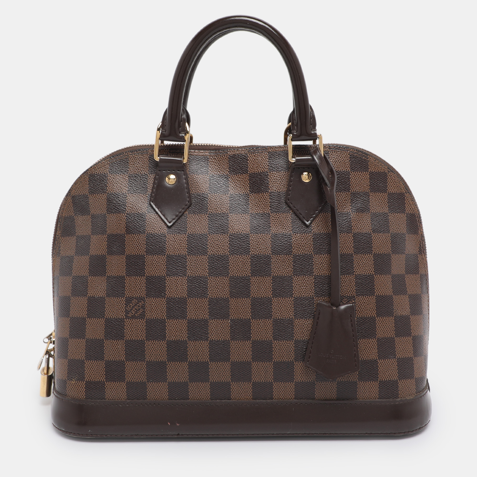 

Louis Vuitton Damier Ebene Canvas Alma PM Bag, Brown