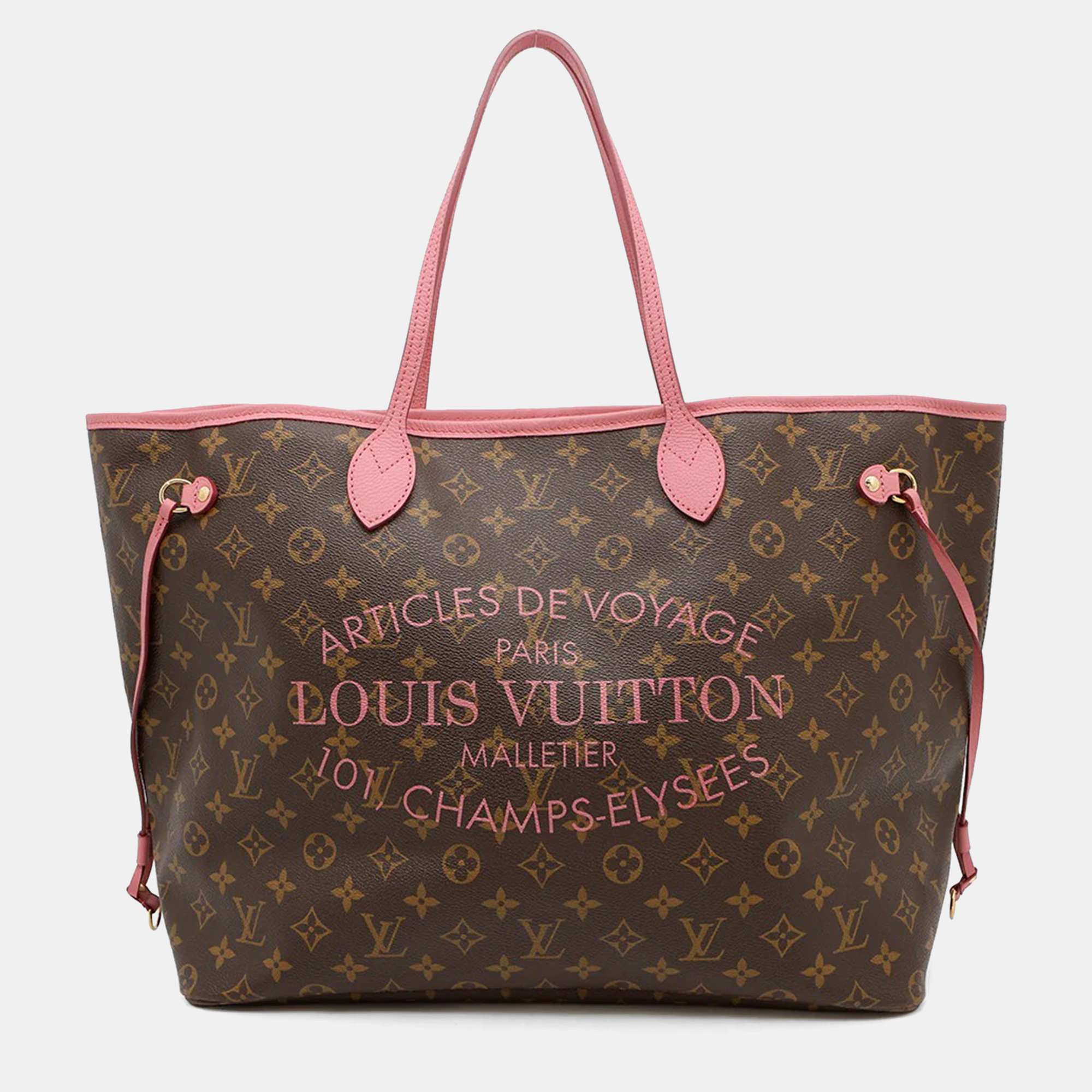 

Louis Vuitton Neverfull Rose Velours Monogram Ikat Flower Size GM, Brown