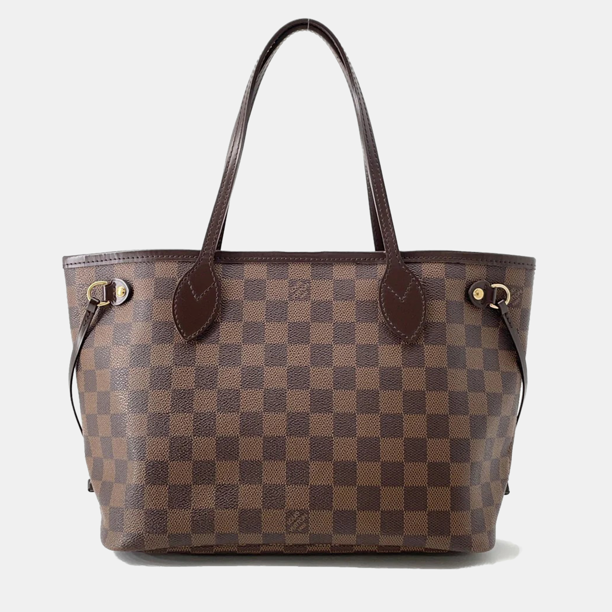 

Louis Vuitton Neverfull Brown Damier Ebene Canvas Size PM