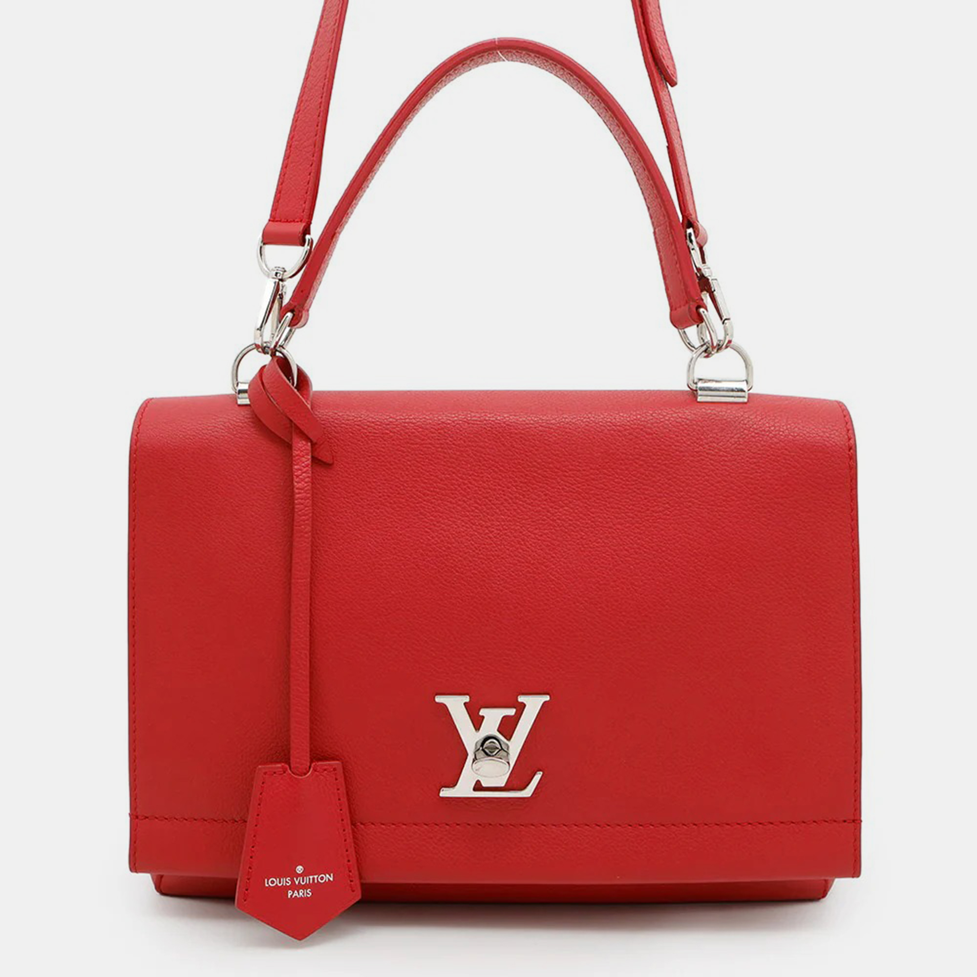Pre-owned Louis Vuitton Rock Me Cartable Ruby Calf Leather In Red