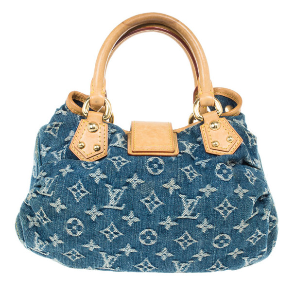 Louis Vuitton Pleaty PM Blue Monogram Denim Handbag ○ Labellov