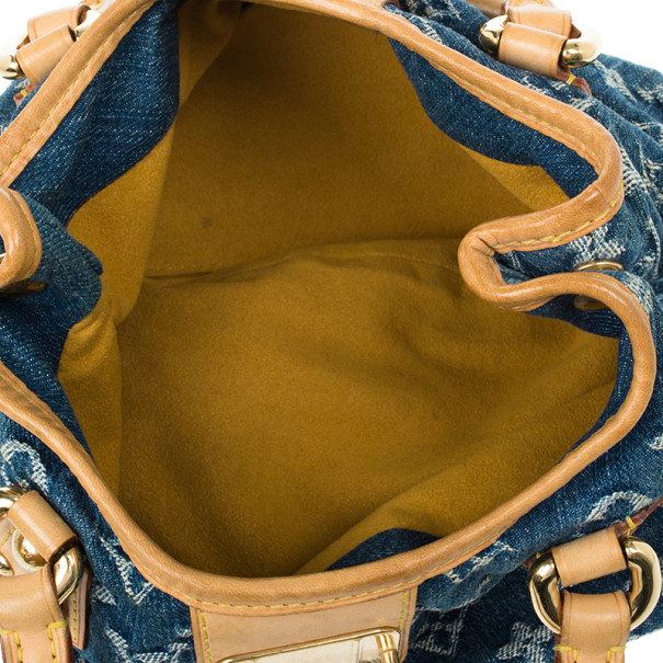 Pleaty handbag Louis Vuitton Blue in Denim - Jeans - 31878544
