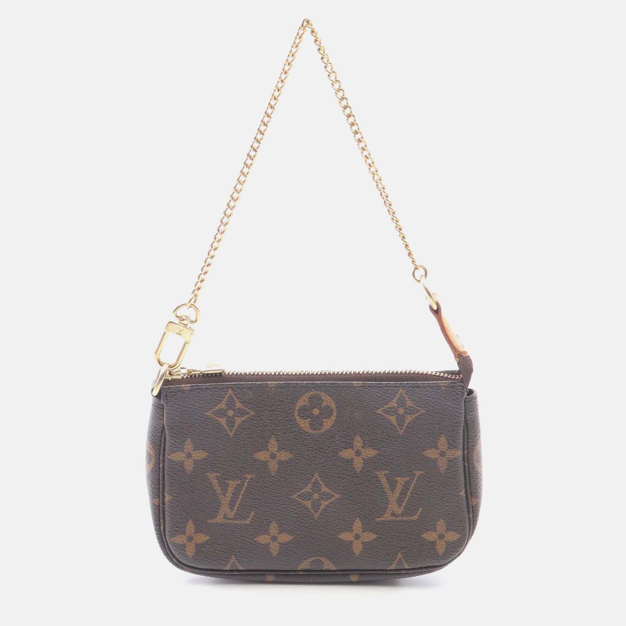 

Louis Vuitton Mini Pochette Accessoires Handbag Monogram Canvas, Brown